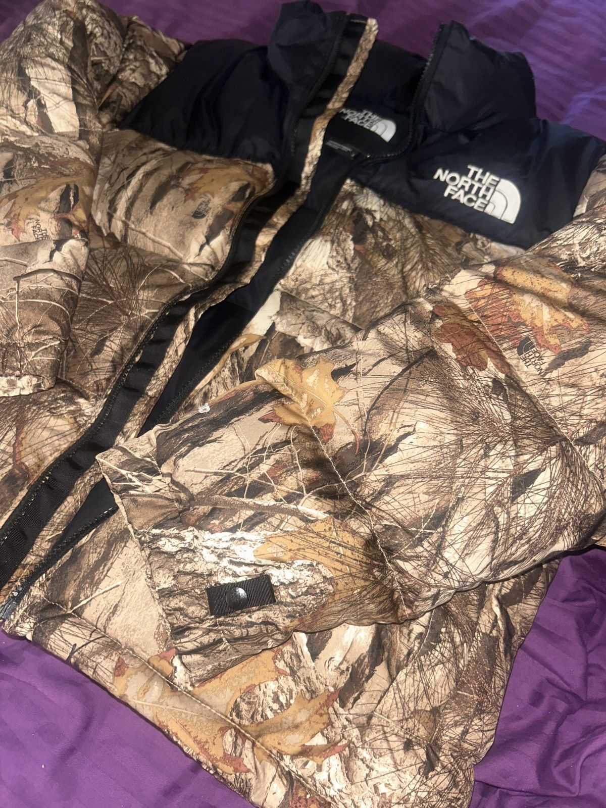 1996 women’s north face kelp forest realtree nuptse jacket