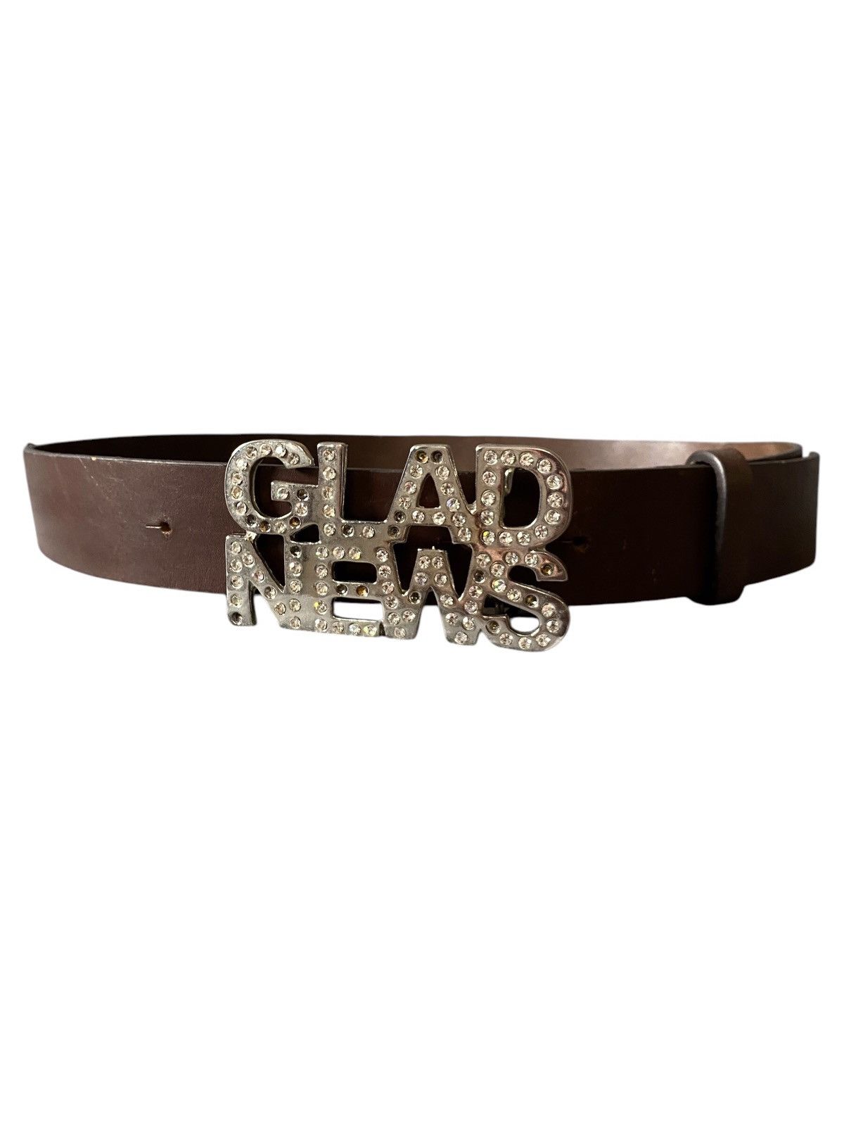If Six Was Nine × Japanese Brand × Le Grande Bleu (L.G.B.) Glad News leather buckle belt Size ONE SIZE - 2 Thumbnail