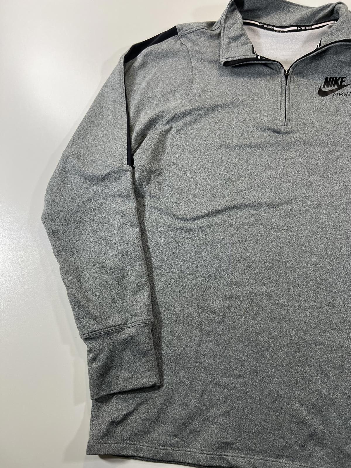 Nike Nike Air Max Grey Quarter-Zip Pullover Sweatshirt Size US M / EU 48-50 / 2 - 5 Thumbnail