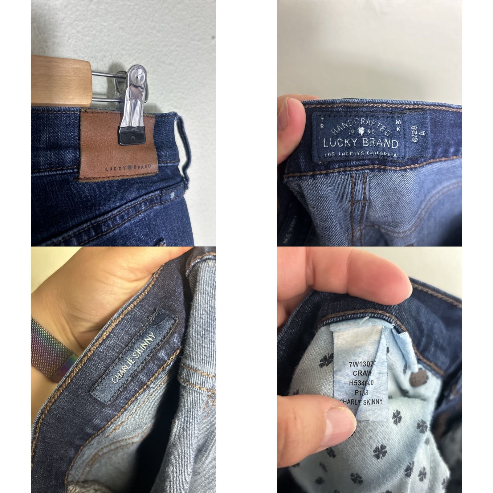 Lucky Brand Lucky Brand Charlie Skinny Dark Wash Jeans Womens 6 Blue 28x29 Skinny 6 Womens Size 28" / US 6 / IT 42 - 9 Thumbnail