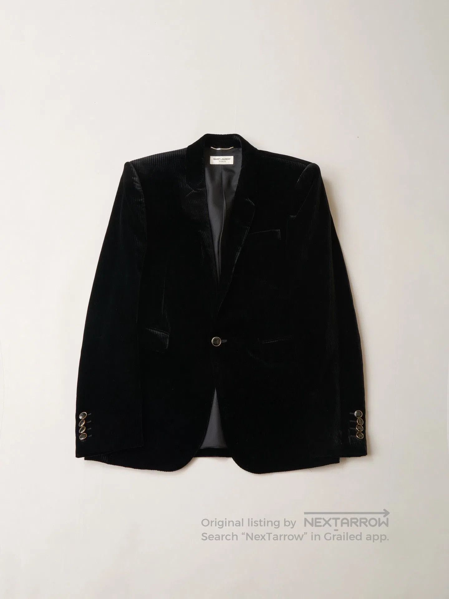 Saint Laurent Paris YSL 2020 Black Corduroy Blazer. Size M / US 6-8 / IT 42-44 - 1 Thumbnail