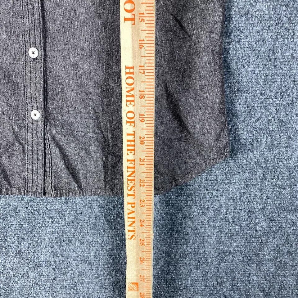 Other Derek Heart Button Up Top Juniors XL Gray 100% Cotton Size XL / US 12-14 / IT 48-50 - 5 Thumbnail