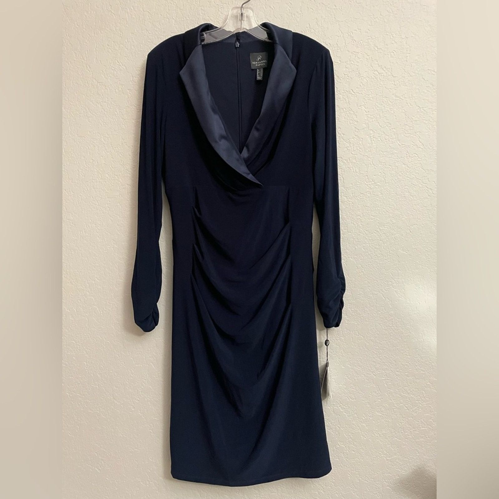 Adrianna Papell Adrianna Papell Jersey Tuxedo Dress in Midnight - Women 12 Size XL / US 12-14 / IT 48-50 - 1 Thumbnail