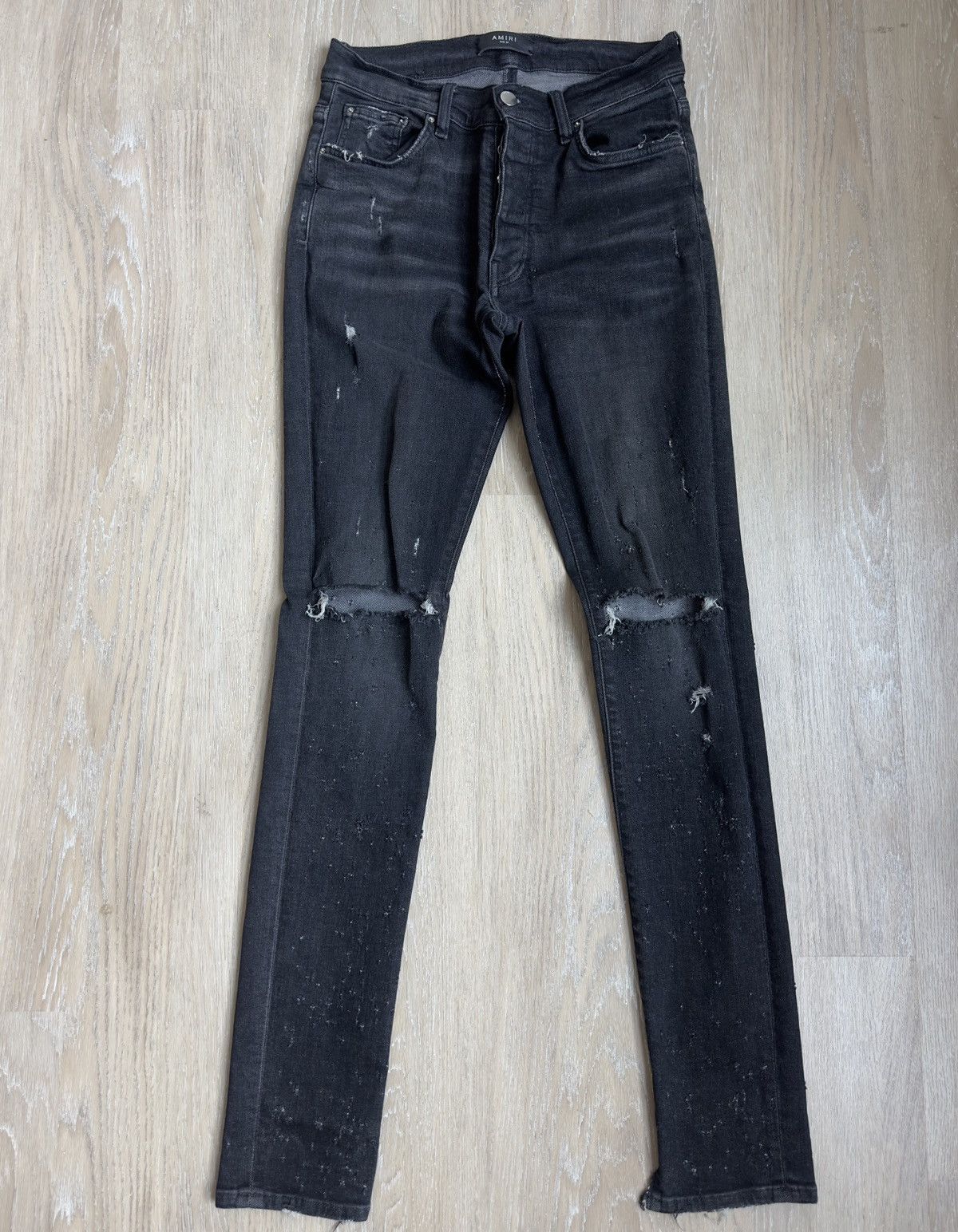 Amiri Amiri Black Slash Jeans Size US 31 - 2 Thumbnail