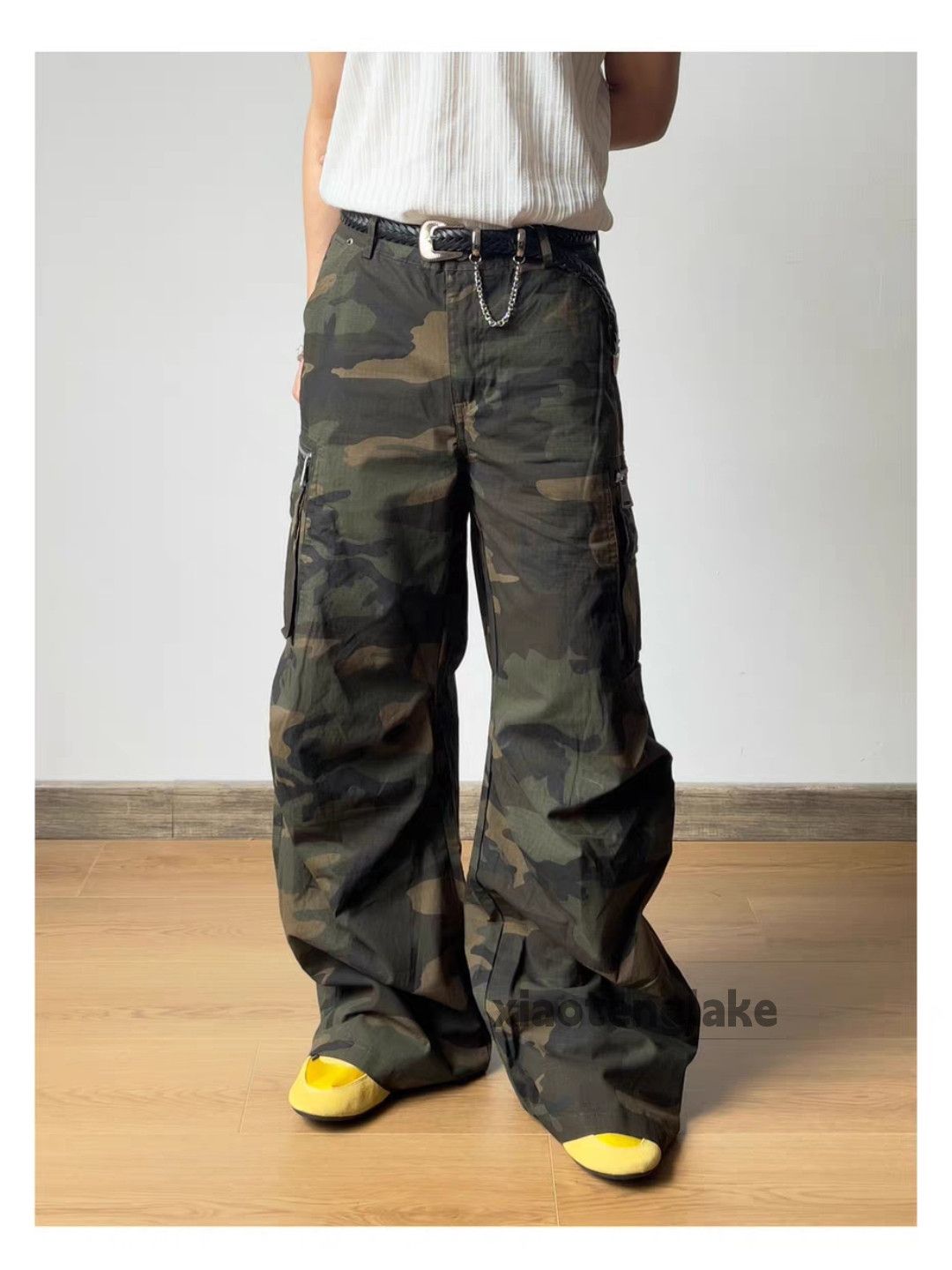 Vintage xz utility loose baggy skate hiphop flared cargo camo pants Size US 30 / EU 46 - 6 Thumbnail
