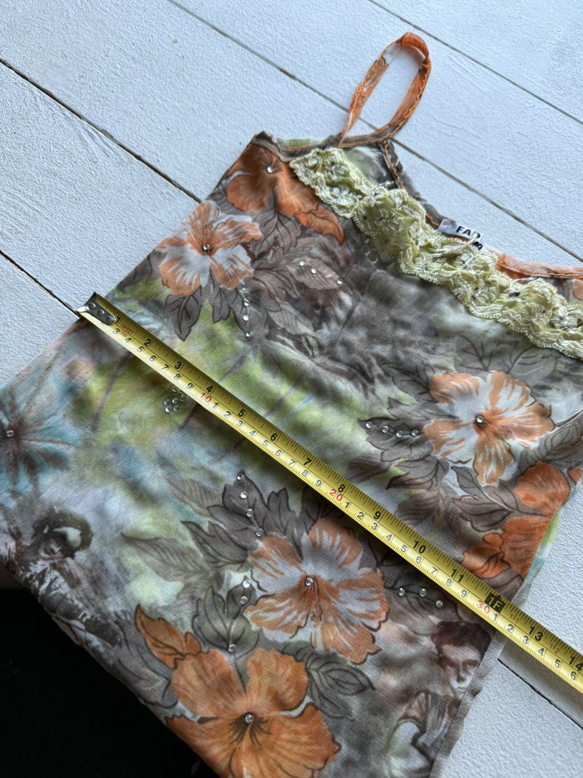Designer × Vintage FADDA Y2K Floral Mesh Twin Set with Rhinestones Size S/M Size S / US 4 / IT 40 - 16 Thumbnail