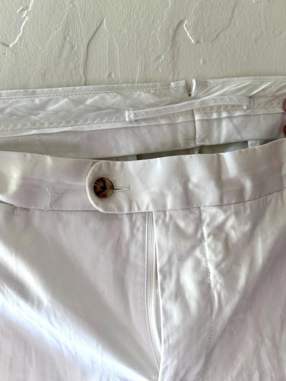 Suitsupply Suit Supply 100% Cotton White Pants Buckles Porto Int. 30 Size US 30 / EU 46 - 2 Thumbnail