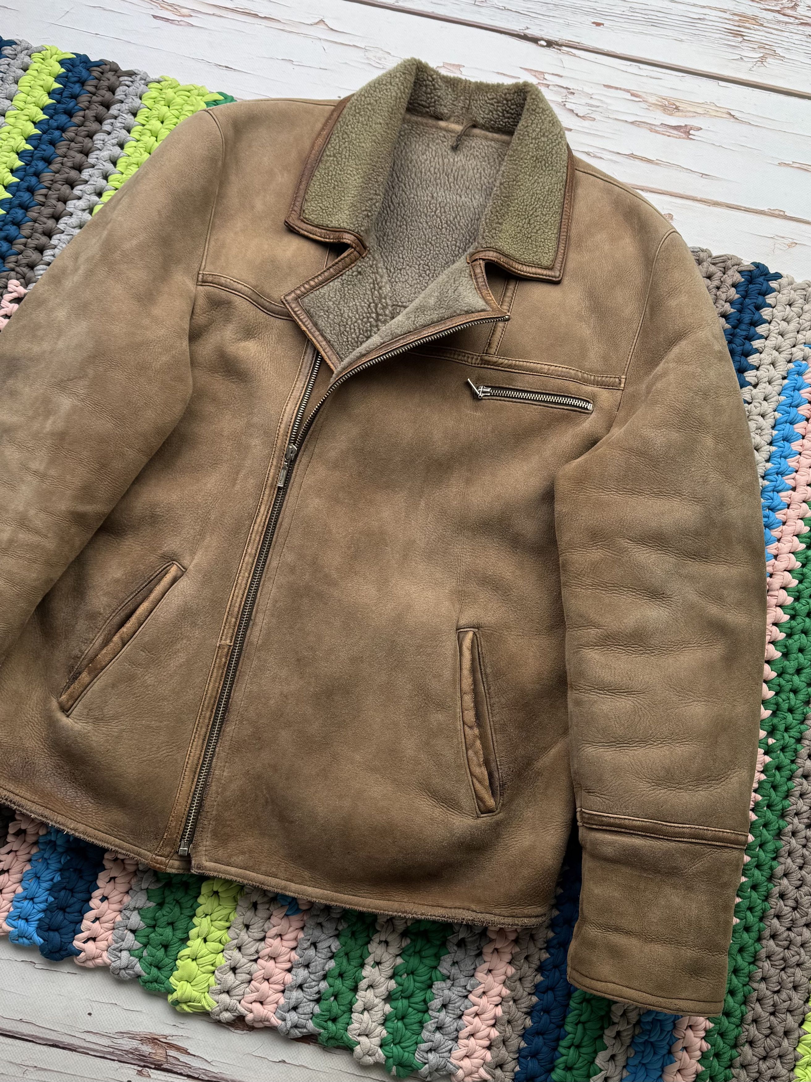 Japanese Brand Vintage Real Sheepskin Asymmetry Jacket (ET1)(D15) Size US M / EU 48-50 / 2 - 3 Thumbnail