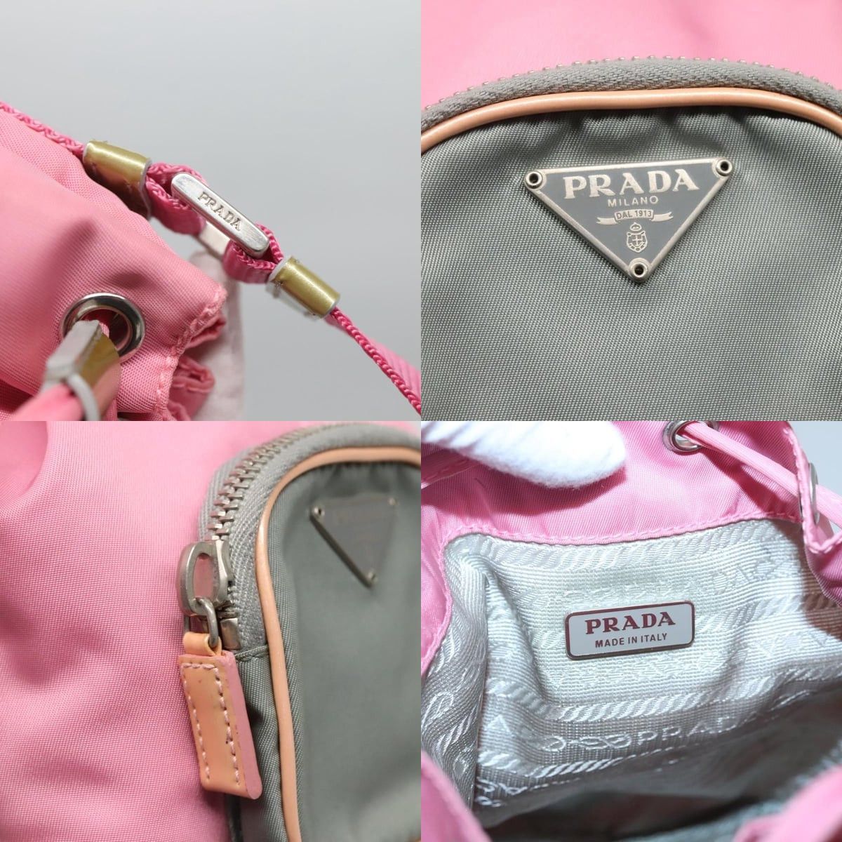 Prada PRADA Hand Bag Nylon Pink Silver Size ONE SIZE - 11 Thumbnail