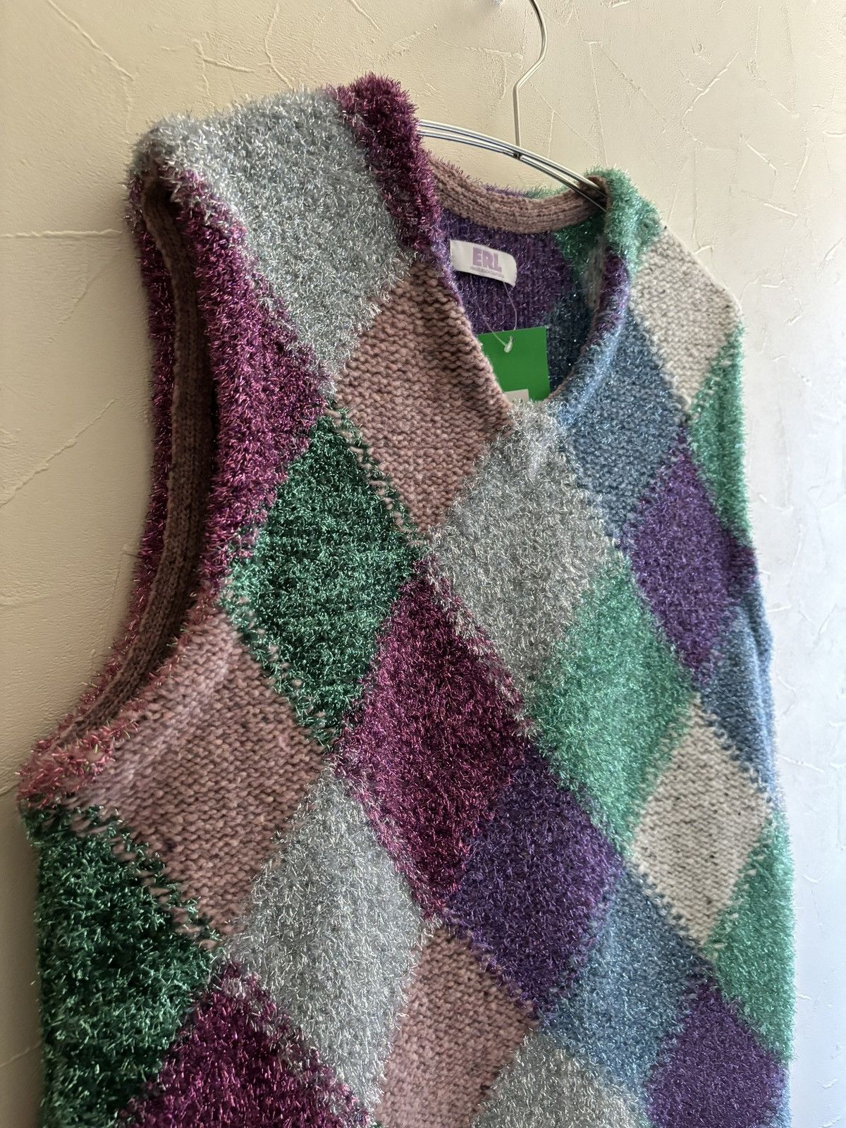 Dior × ERL ERL Metallic Argyle Vest Size US M / EU 48-50 / 2 - 2 Thumbnail