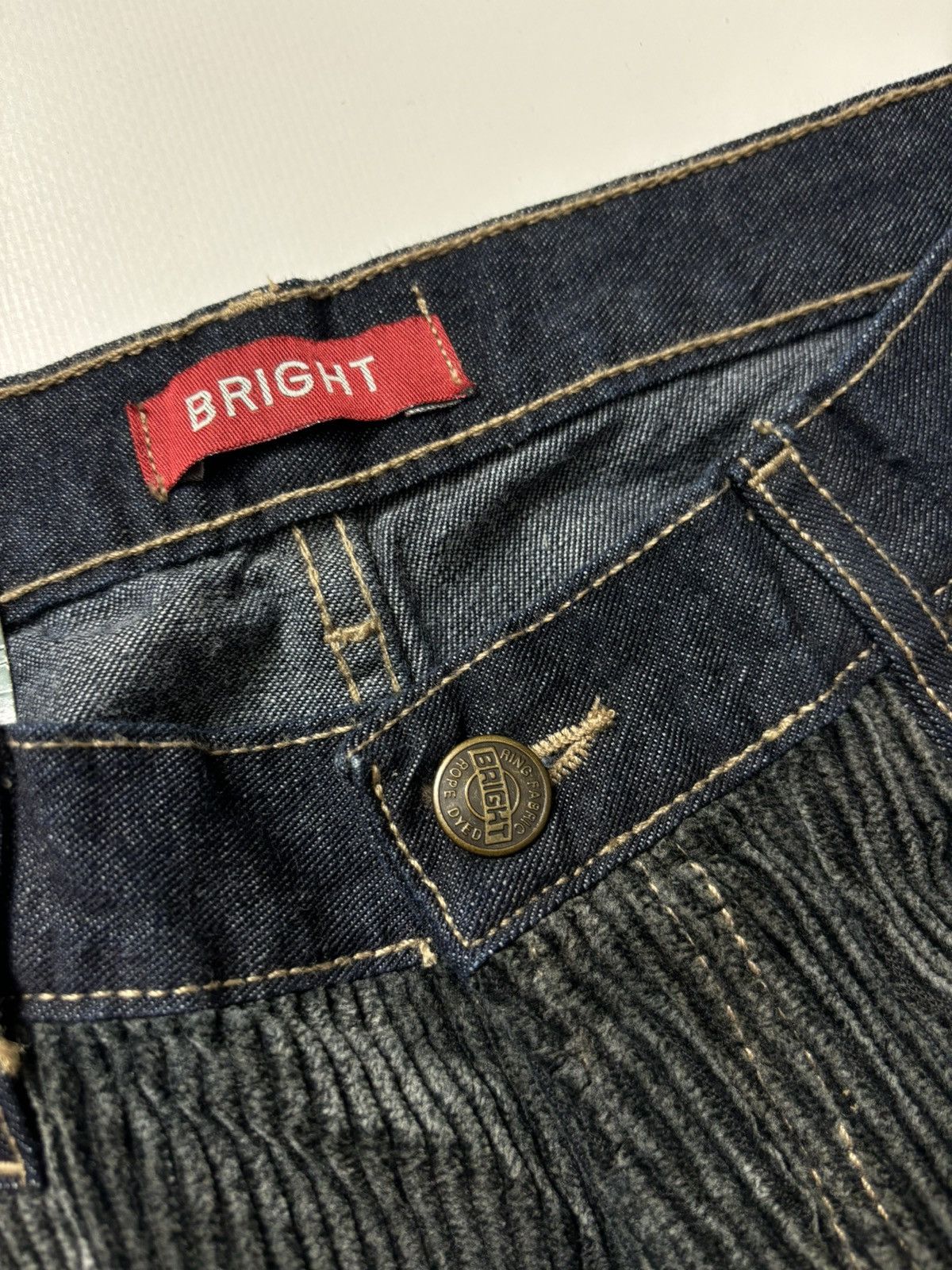 Vintage VINTAGE FLARED MIXED DENIM RETRO PANTS JEANS 00s Y2k Size 28" / US 6 / IT 42 - 7 Thumbnail