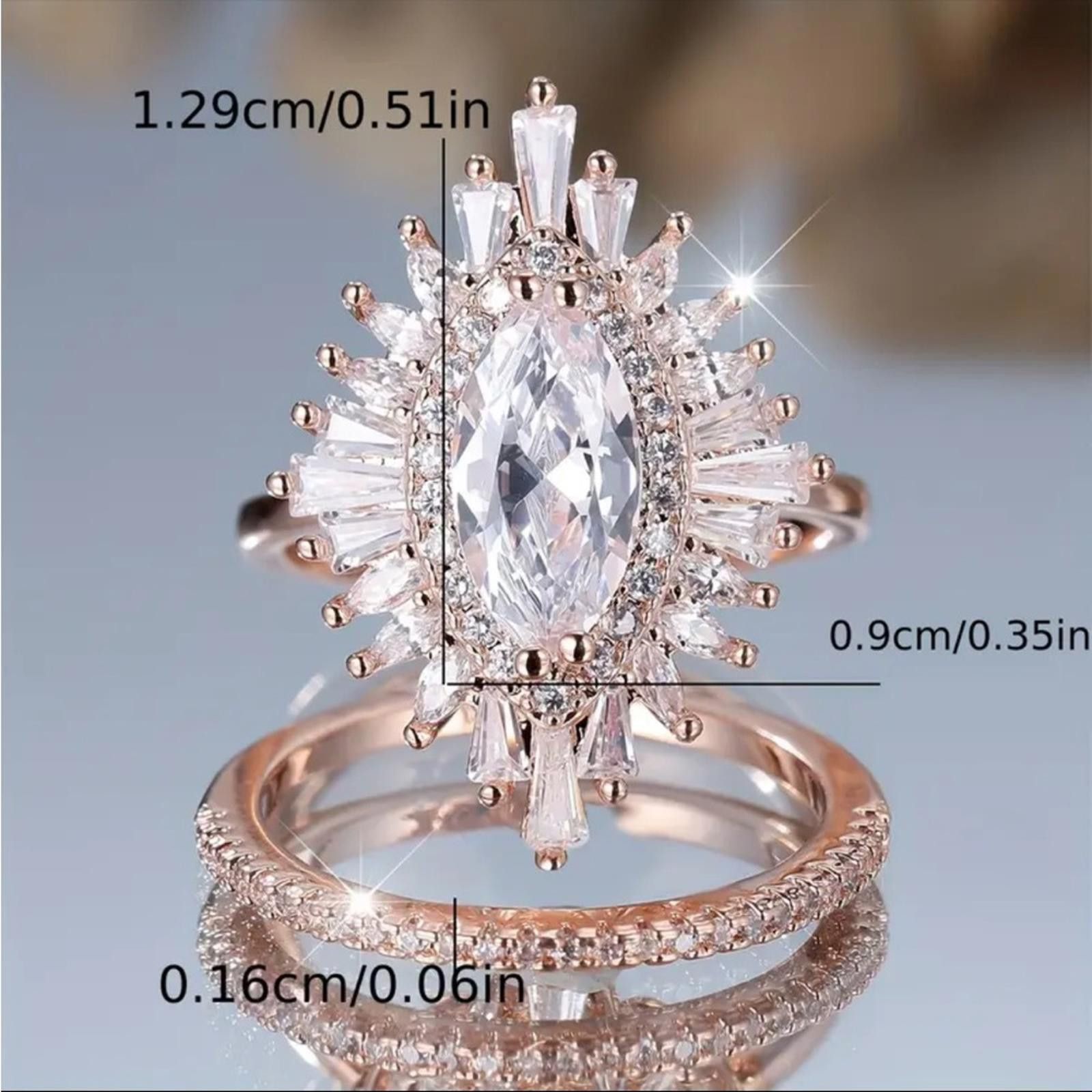 Designer Crystal Ring Set Size 8 NWT Size ONE SIZE - 6 Thumbnail