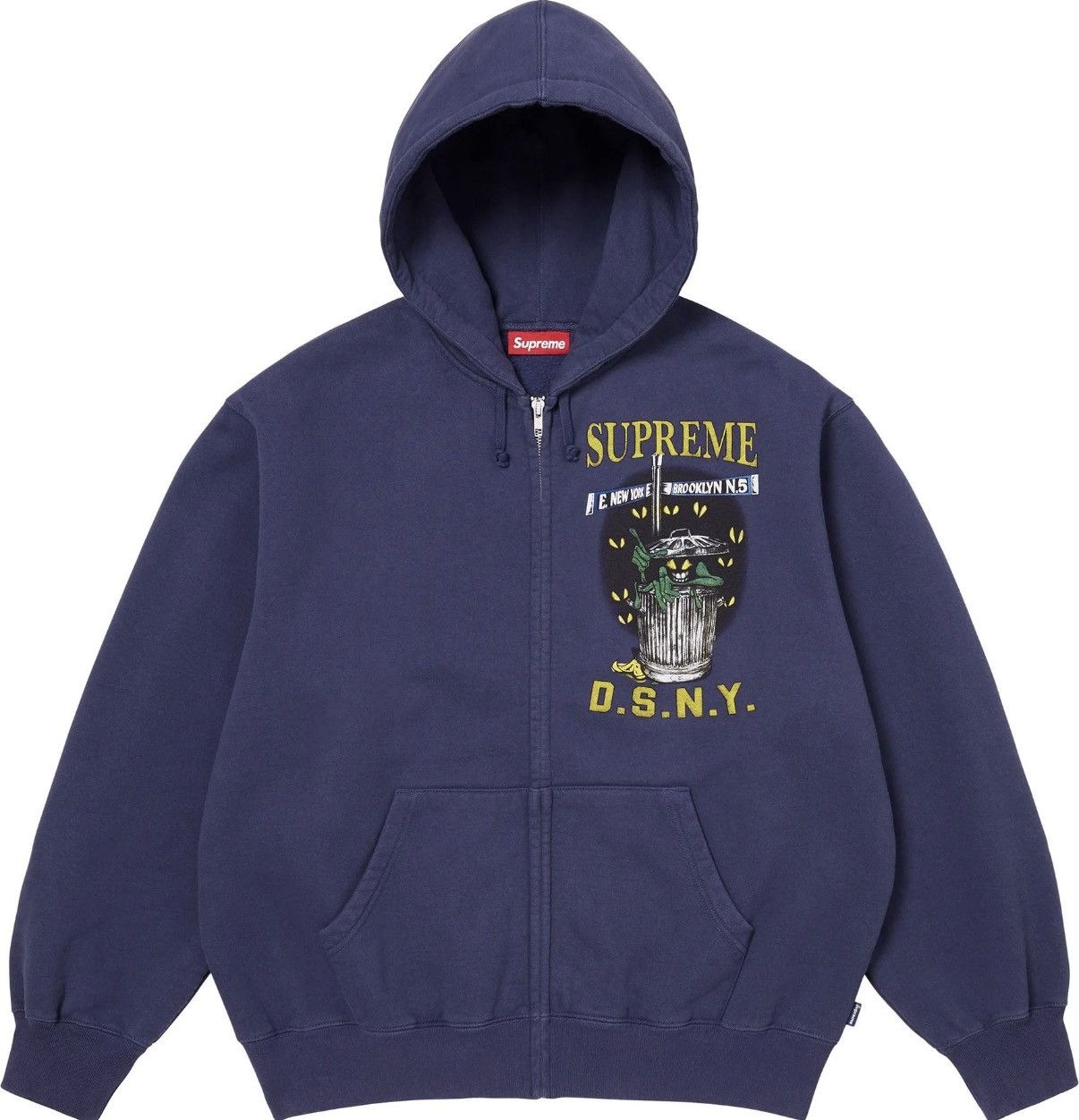 Supreme Supreme/DSNY Zip Up Hooded Sweatshirt (Navy) (M) Size ONE SIZE - 1 Thumbnail