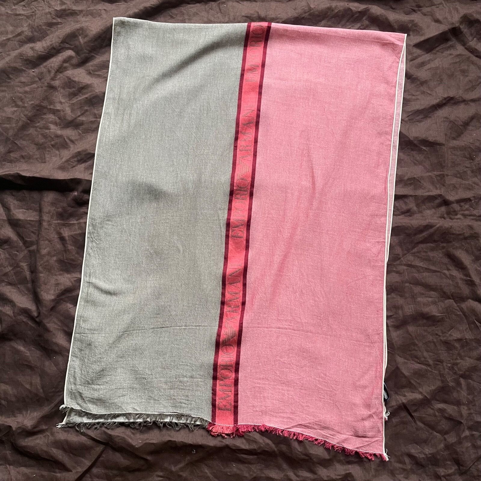 Emporio Armani Emporio Armani Big Logo Cotton Silk Scarf Shawl 9136AC Size ONE SIZE - 1 Thumbnail