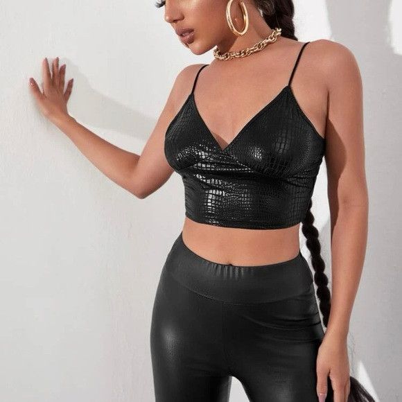 Solid Velvet Crop Cami Top