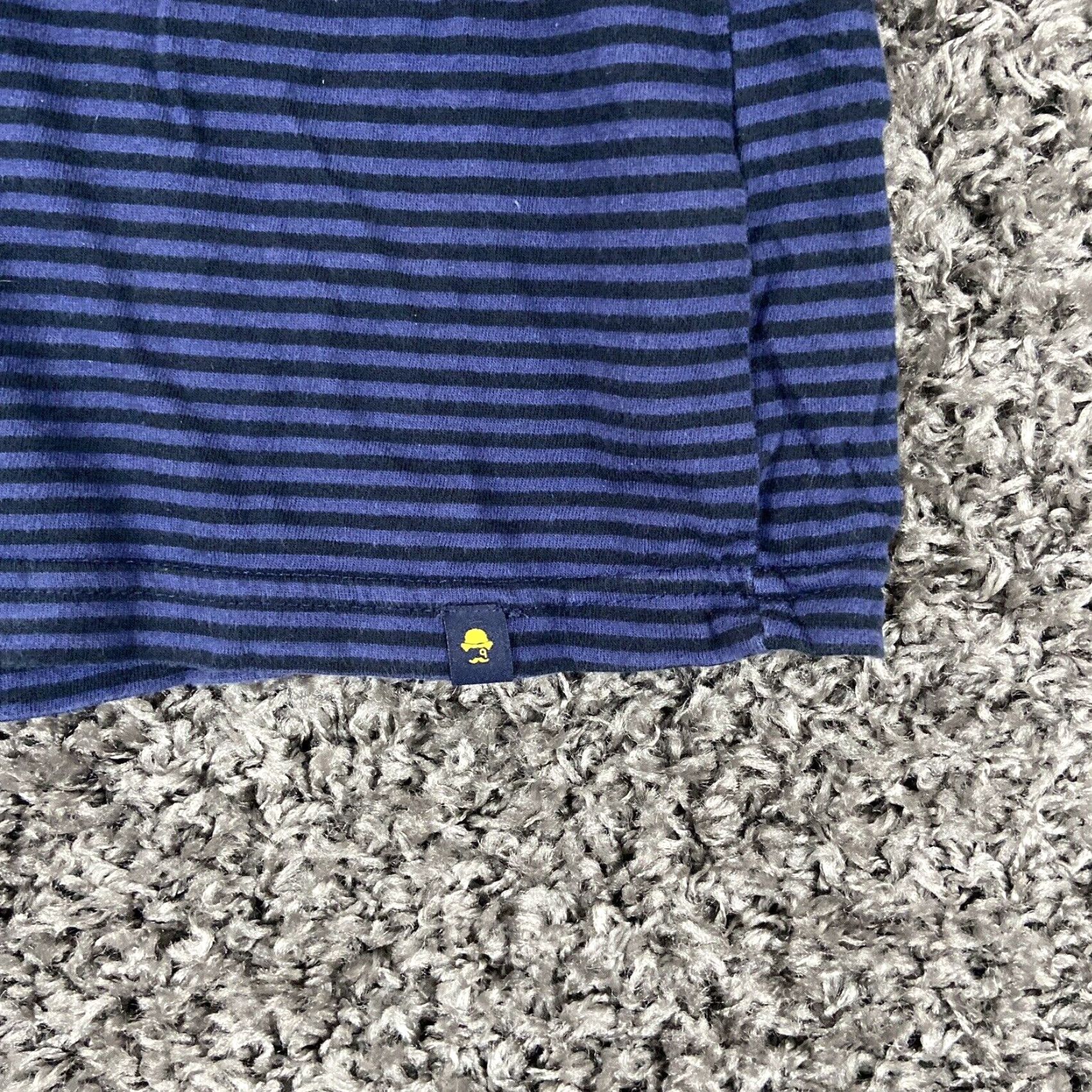 Denime DENIM & FLOWER Shirt T Shirt Striped Front Pocket Men XL Blue Flower Pattern Mens XL Size US 36 / EU 52 - 2 Thumbnail