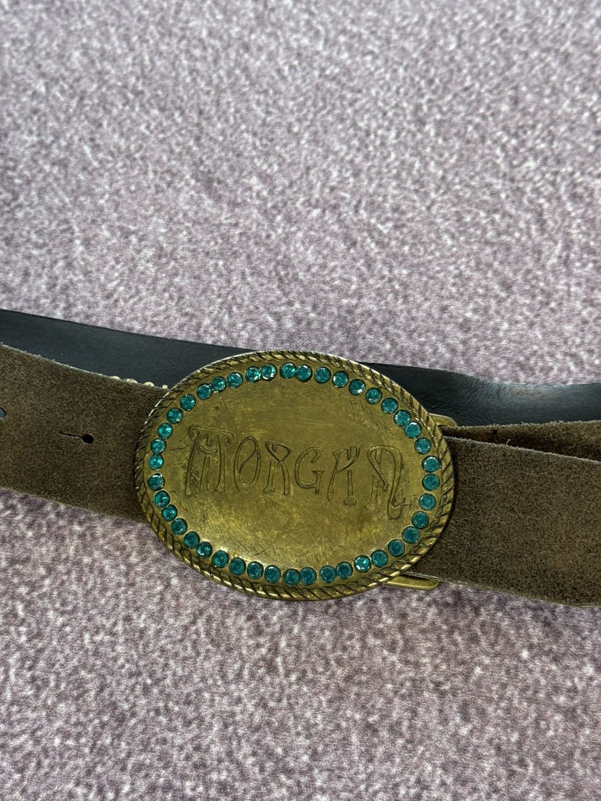 Hysteric Glamour Morgan Vintage 00s Big Metal Buckle Y2K Leather Belt Size ONE SIZE - 5 Thumbnail