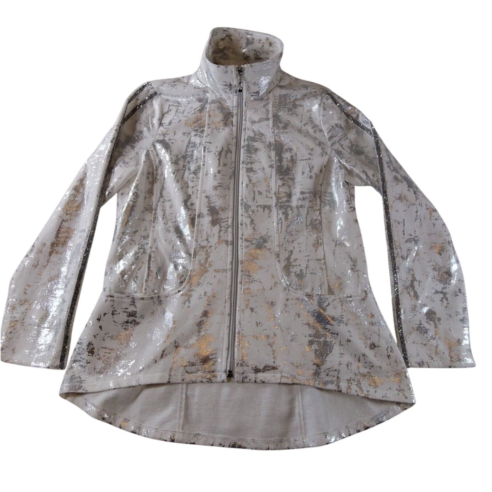 Other berek Metallic Full Zip Jacket White Silver Gold Small Size S / US 4 / IT 40 - 13 Thumbnail