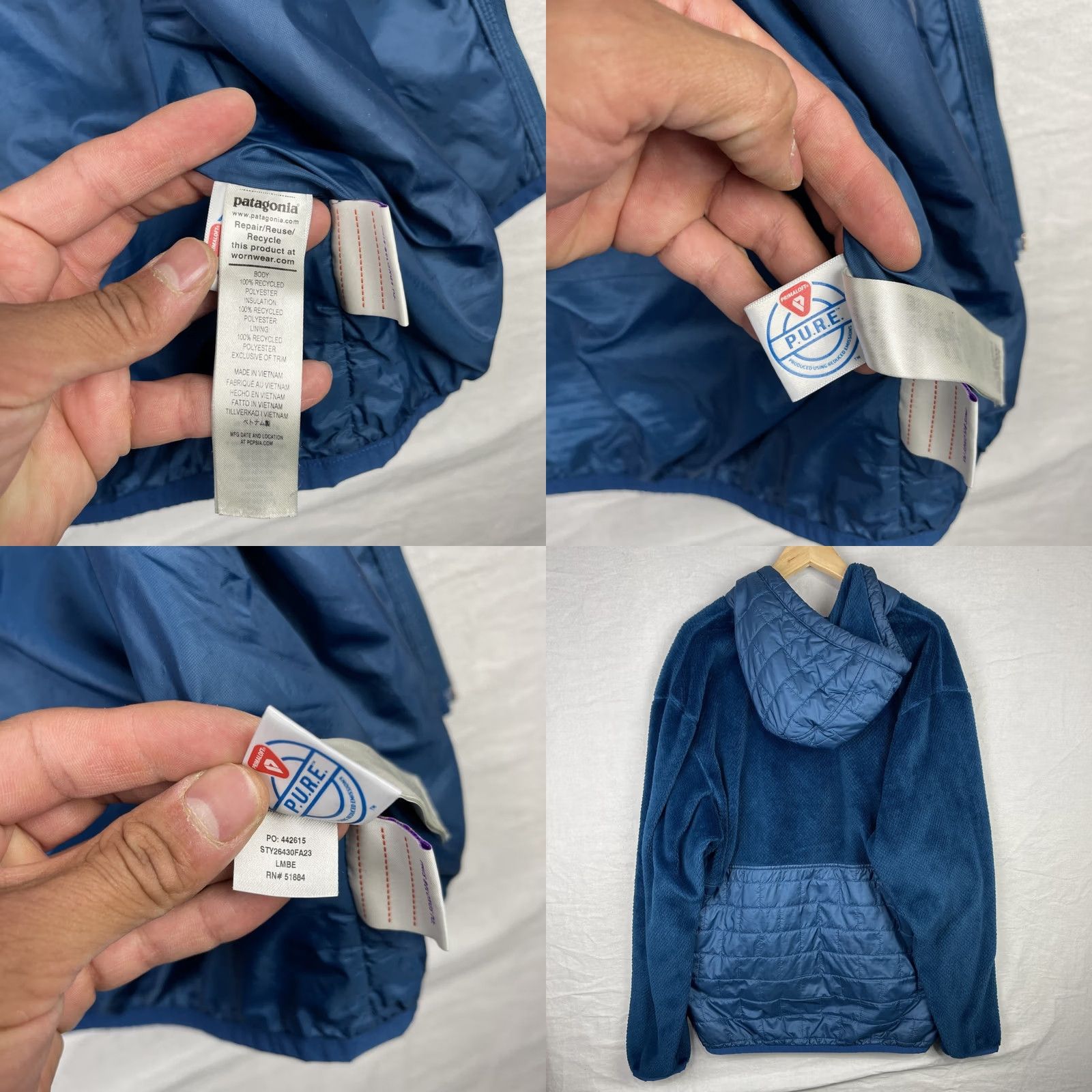 Patagonia Patagonia Jacket Mens XL Blue Re Tool Hybrid Fleece Hoody Zip Up Puffer 26430 Size US XL / EU 56 / 4 - 9 Thumbnail