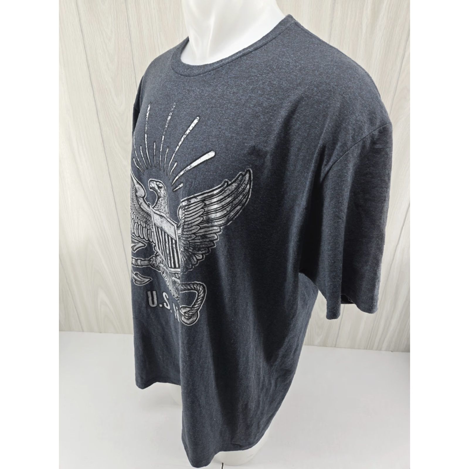 Vintage BattleSpace 7.62 Design US Navy Men's T Shirt Gray 2XL Short Sleeve Crew Neck Cotton Logo Military Patriotic USA/Grey Size US XXL / EU 58 / 5 - 6 Thumbnail