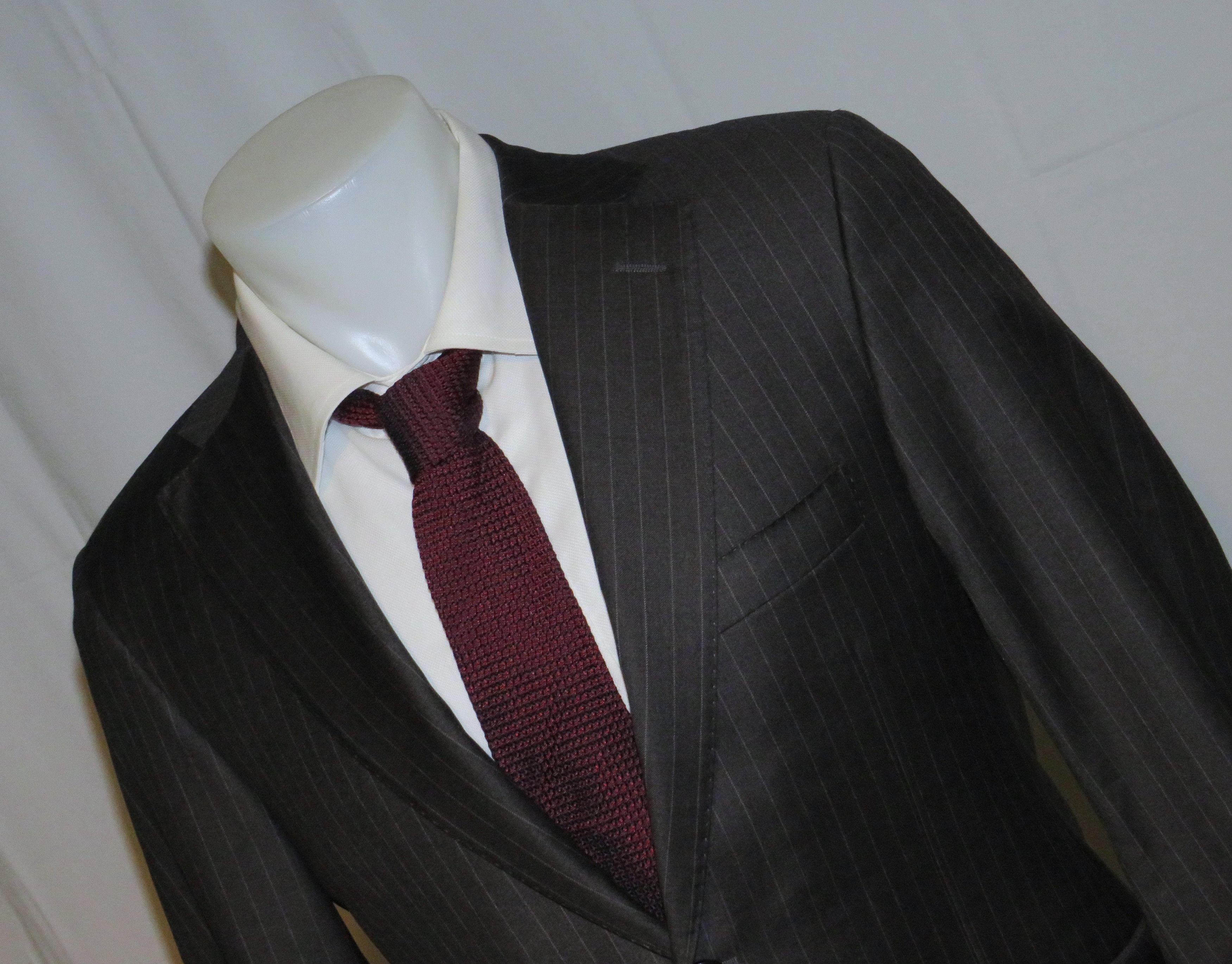 Loro Piana 150 Charcoal Stripe Custom Two Button Suit 40S