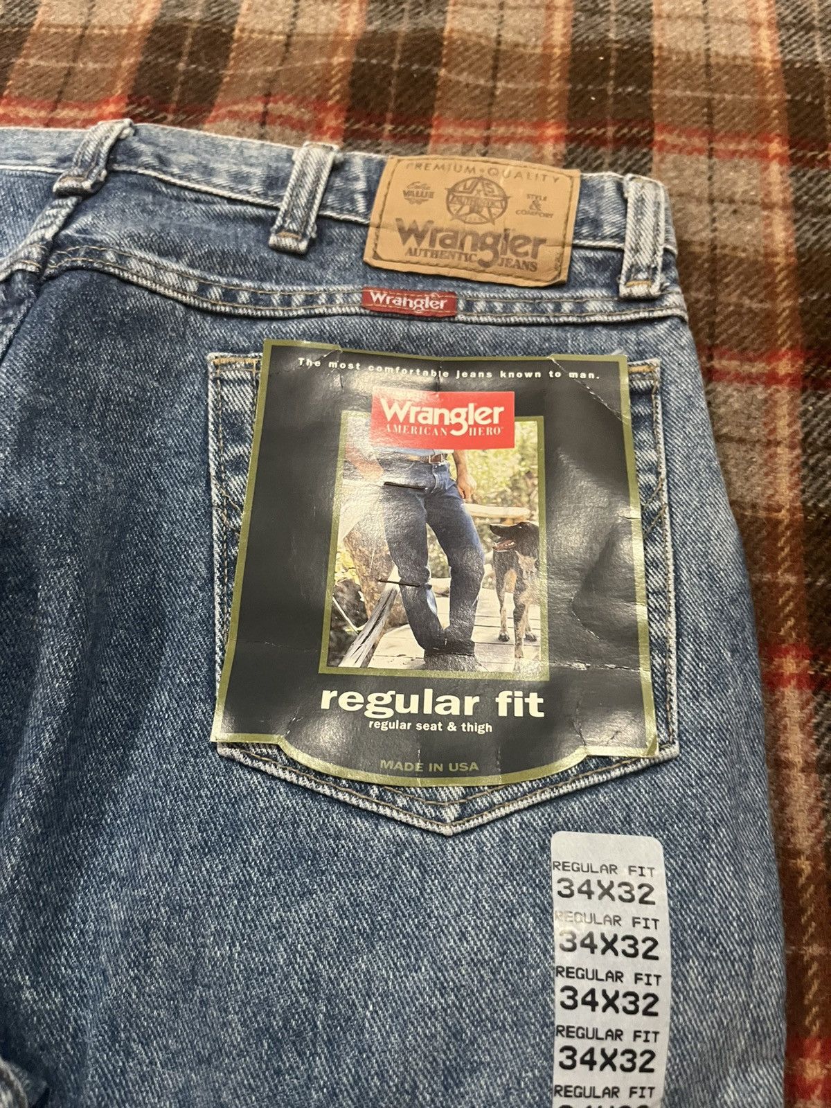 Levi's × Vintage × Wrangler Vintage 90’s made in USA Deadstock Wrangler Relaxed fit jean Size US 33 - 8 Thumbnail