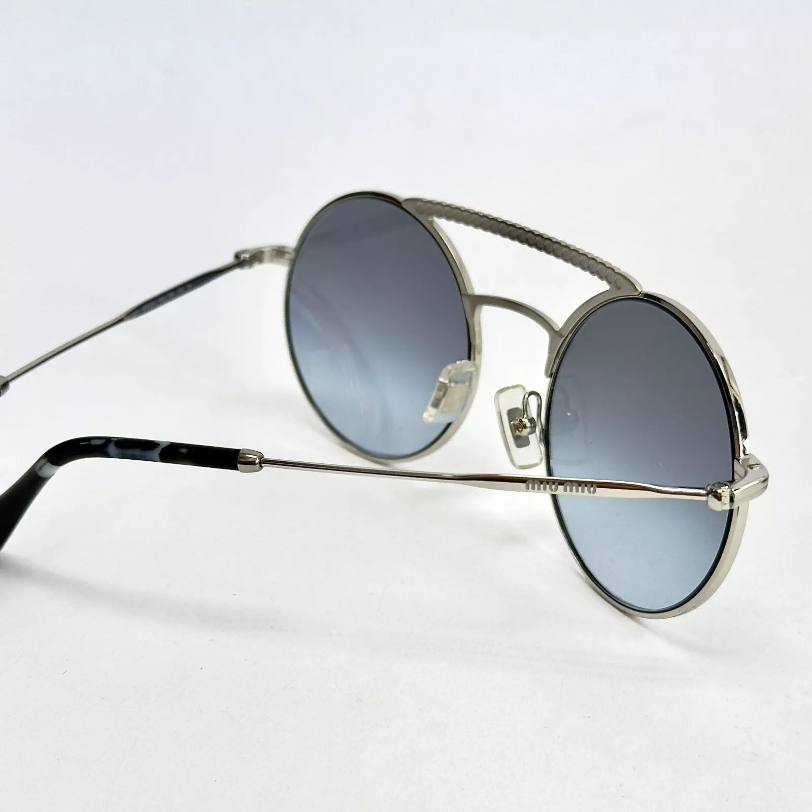 Miu Miu MIU MIU SOCIETE MU52VS CRYSTAL Bar Silver Blue Round 52V Size ONE SIZE - 2 Thumbnail