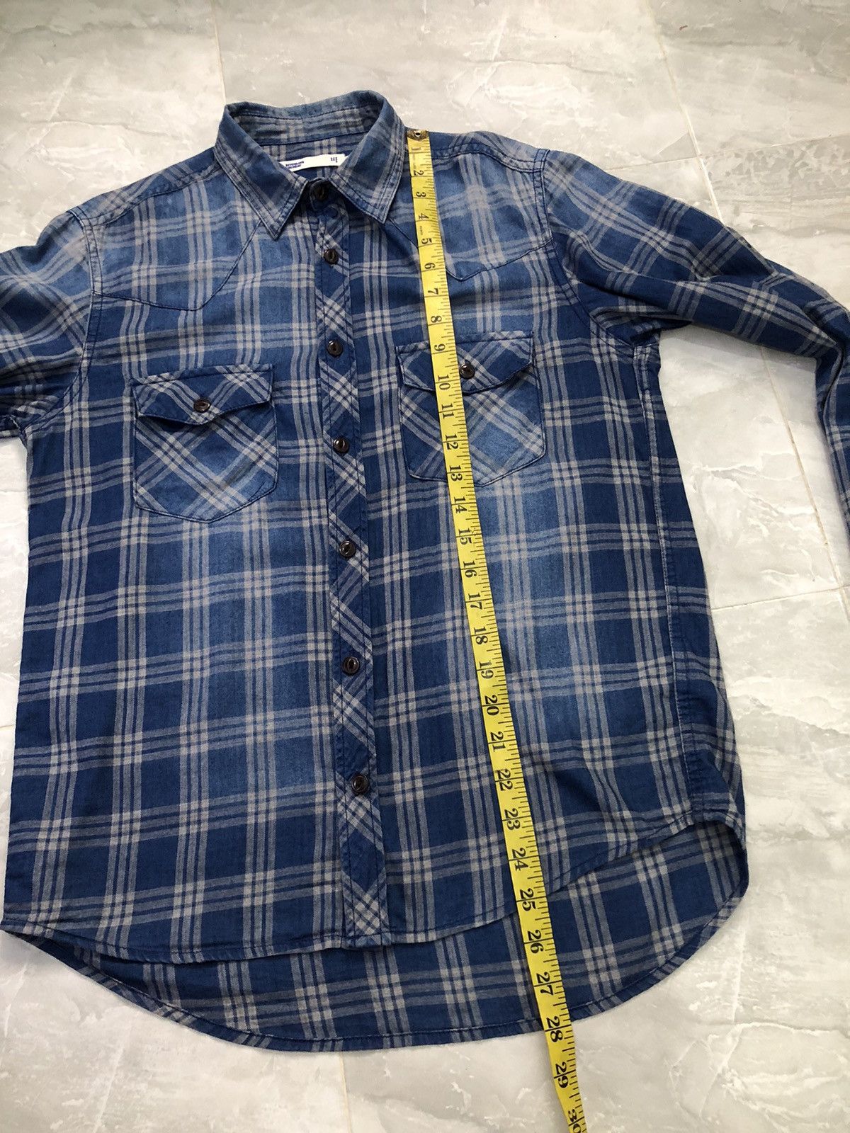 Japanese Brand × Vintage Sevendays sunday blue check distressed button ups Size US S / EU 44-46 / 1 - 12 Thumbnail