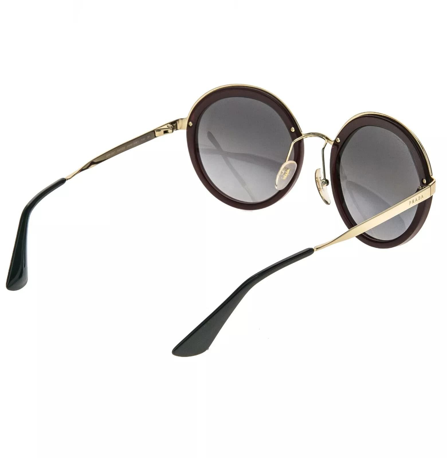 Prada PRADA CINEMA 50T Round Metal Gold Burgundy POLARIZED PR50TS Size ONE SIZE - 2 Thumbnail