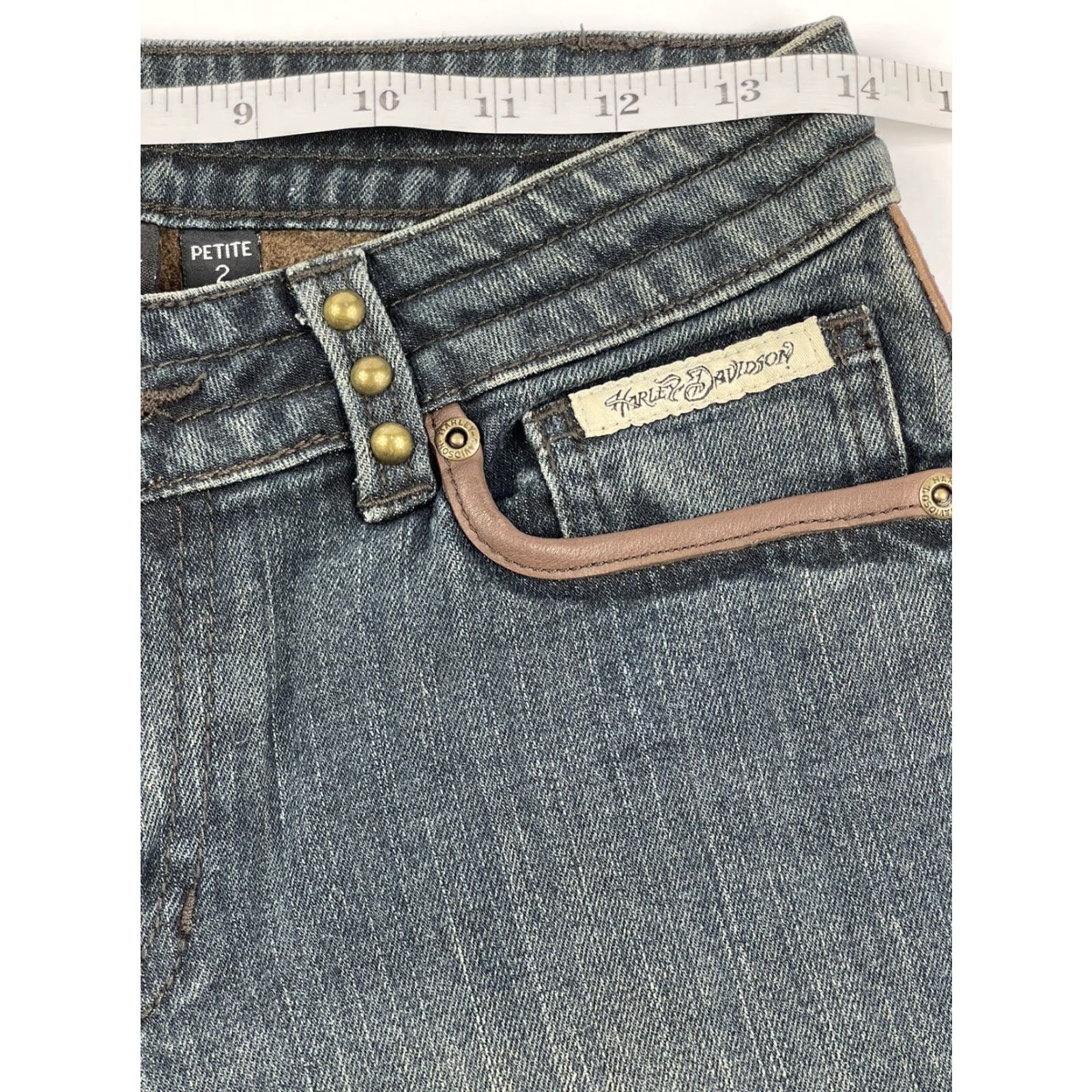 Harley Davidson Harley-Davidson Womens Jeans Flare Denim Biker Riding Motorcycle Sz 2 Petite HD Size 26" / US 2 / IT 38 - 6 Thumbnail