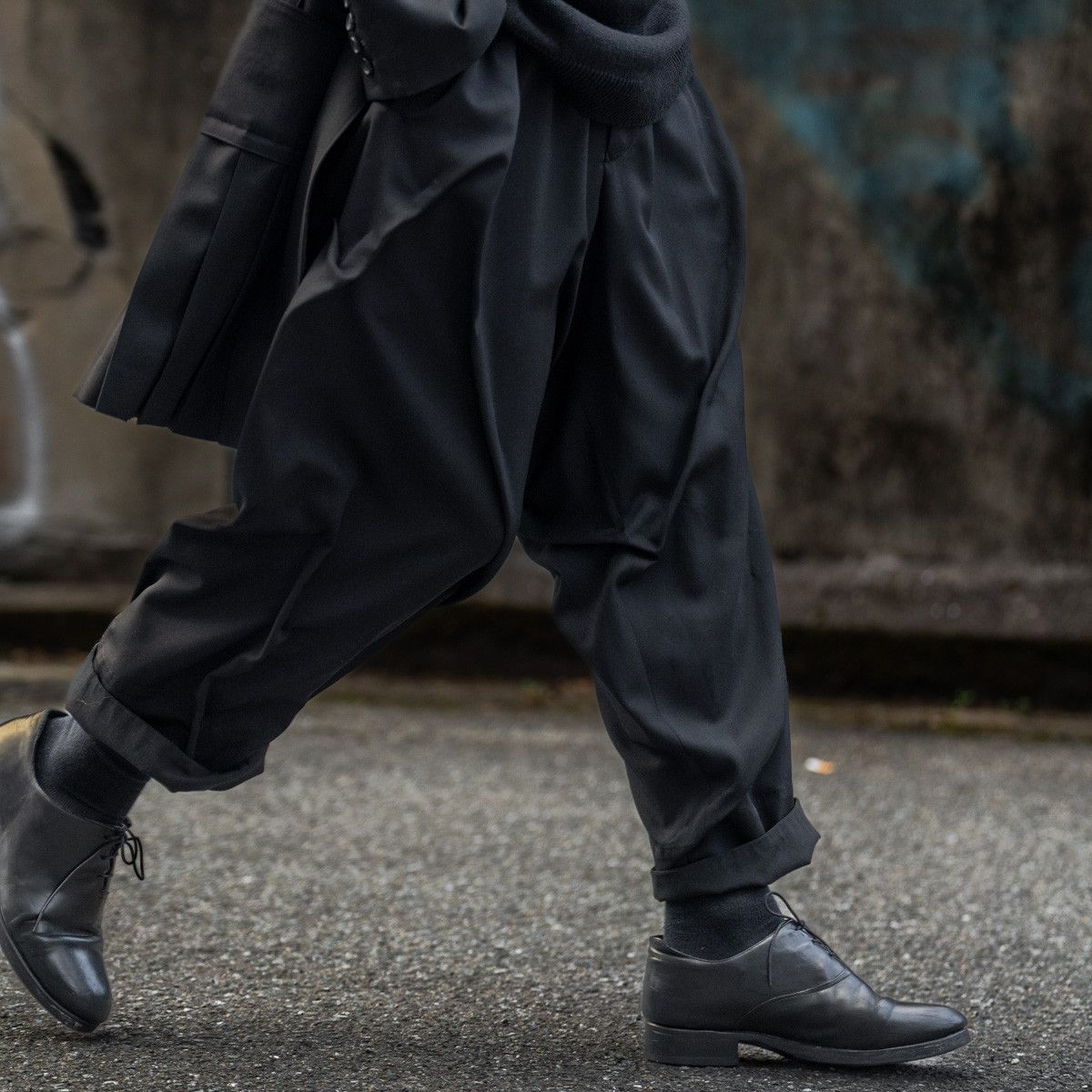 Yohji Yamamoto Pour Homme - Ta/TUXEDO RANDOM TUCK PANTS