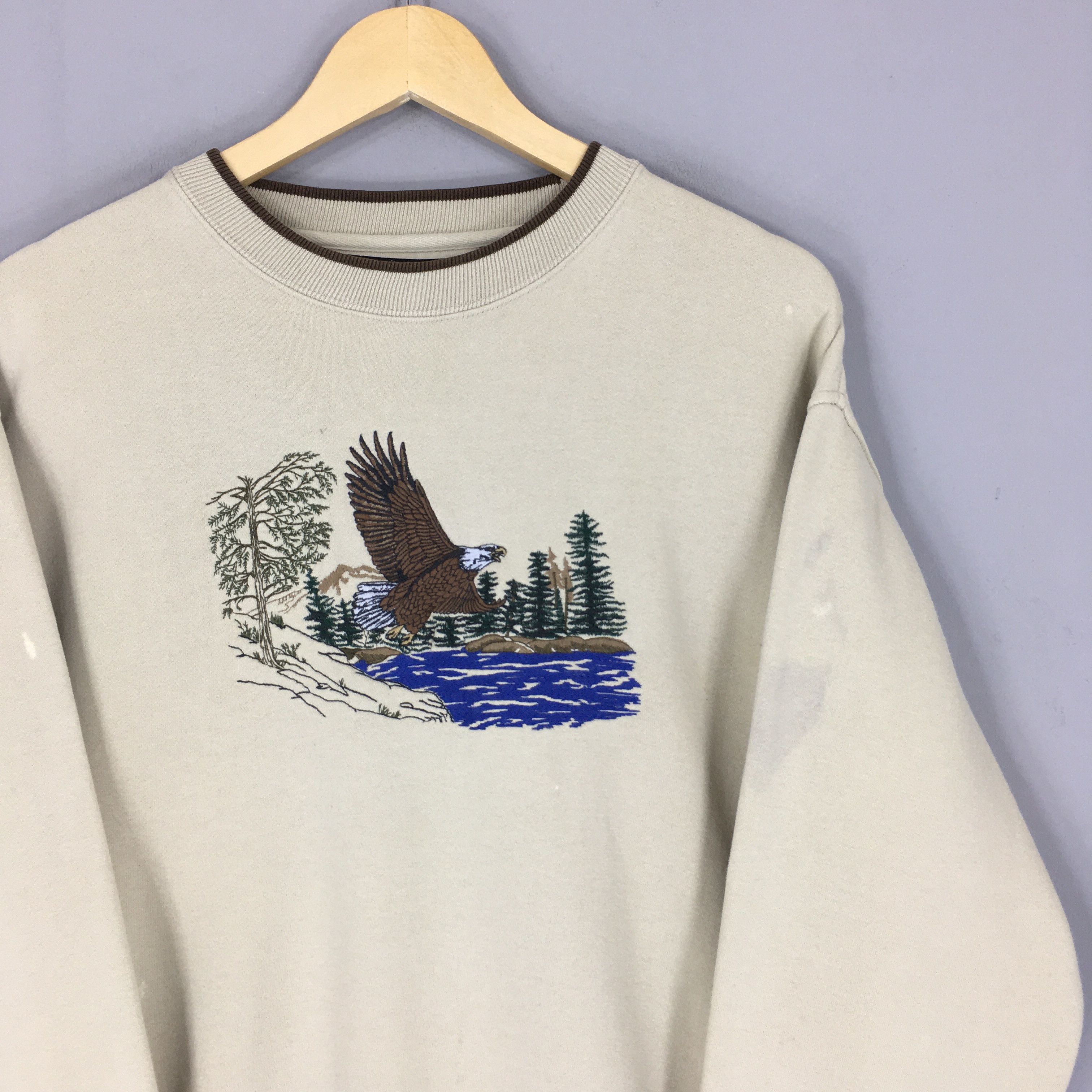 Croft & Barrow Vintage Bald Eagles Hawk Animal Sweatshirt Small Size US S / EU 44-46 / 1 - 2 Thumbnail