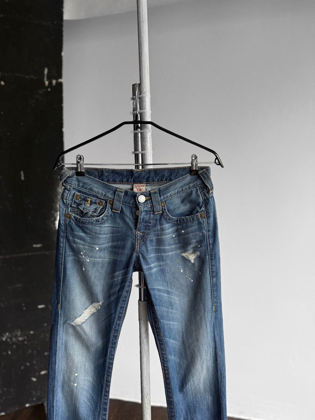 True Religion × Vintage True Religion Vintage Distressed Denim Jeans Made in USA Size 24" / US 00 / IT 34 - 2 Thumbnail