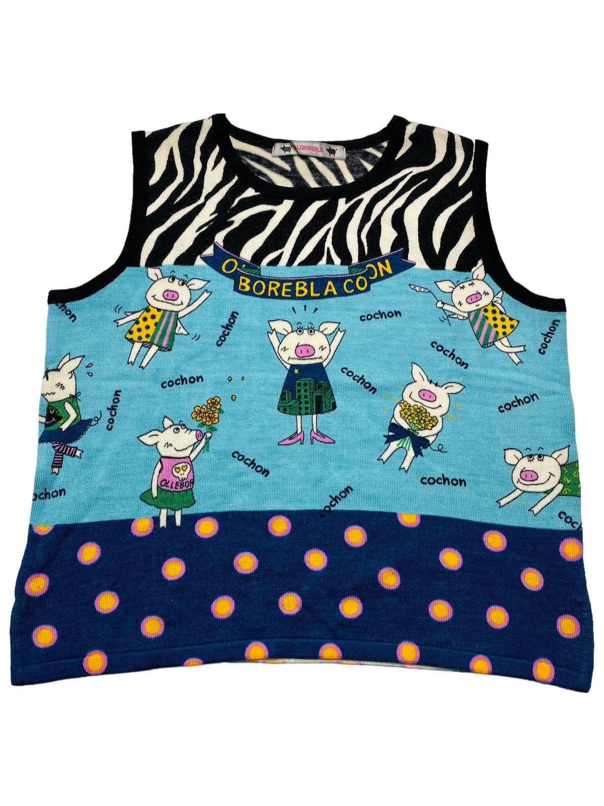 Hysteric Glamour 2000s Oleborebla - Pig Mascots Tank Top Size L / US 10 / IT 46 - 1 Thumbnail