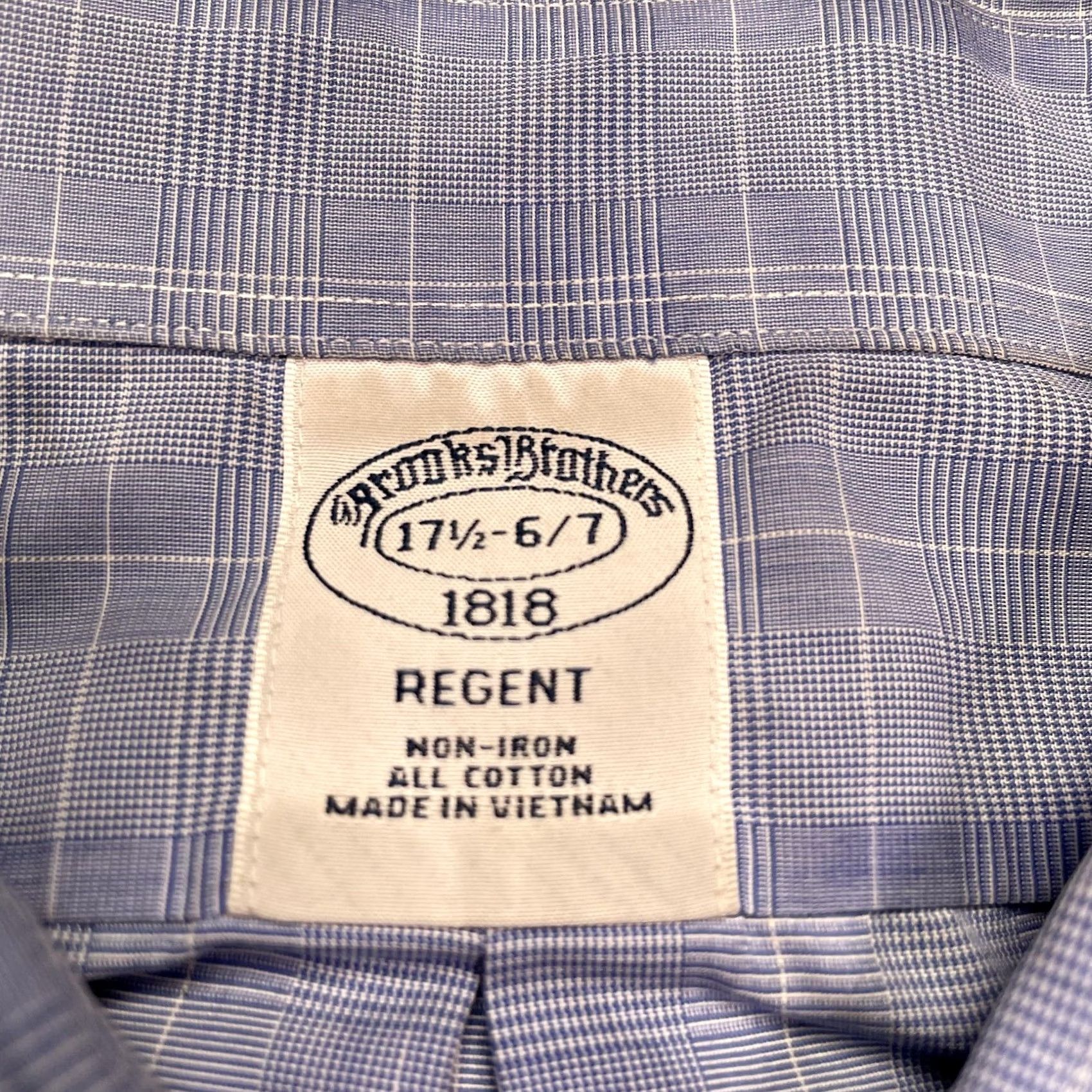 Brooks Brothers Brooks Brothers Shirt Mens XL 17.5 36/37 Blue Check Regent Non Iron Long Sleeve Size US XL / EU 56 / 4 - 2 Thumbnail