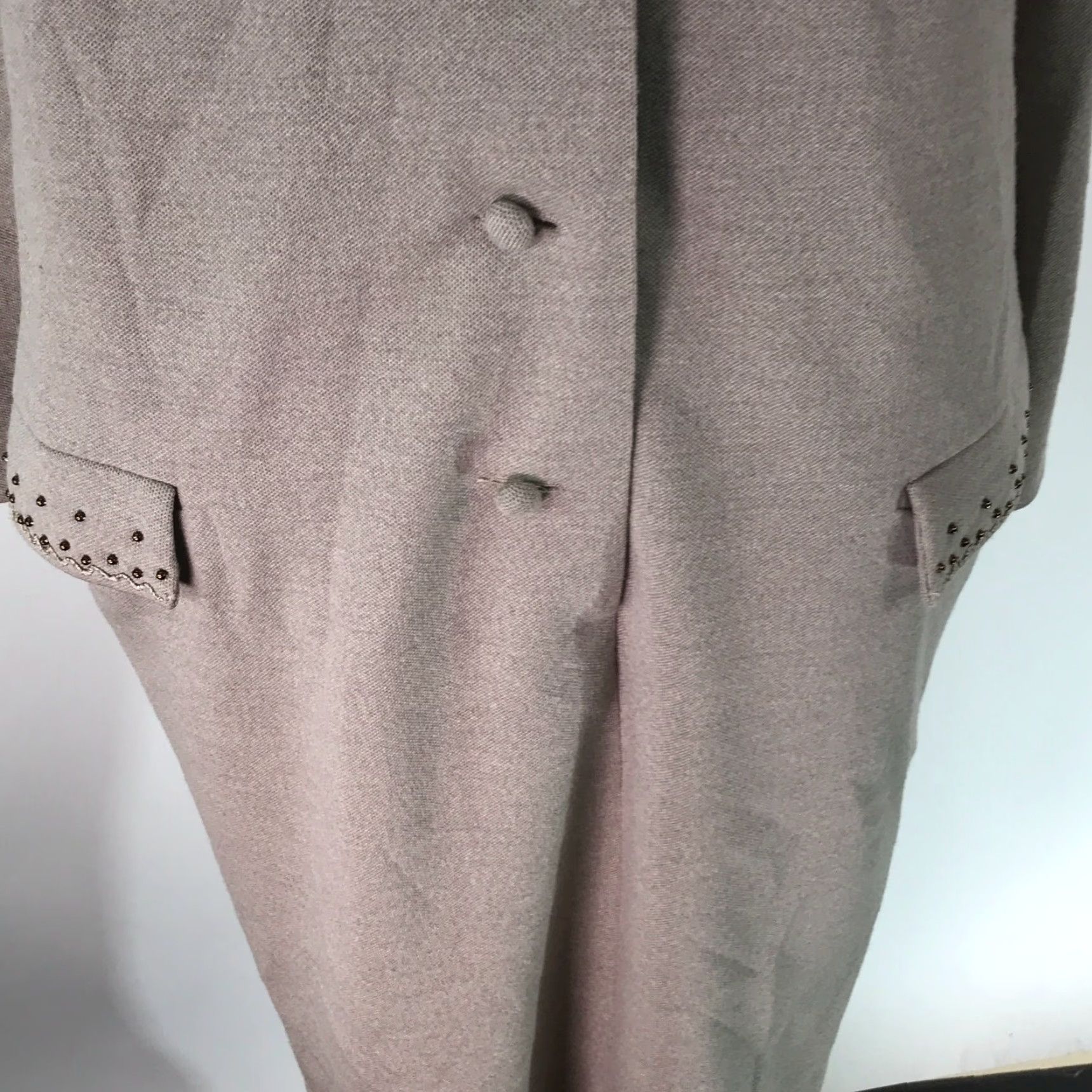 Vintage Jersey Wevenit Womens Shirt Dress Midi Gray Long Sleeve Collared Buttoned Dress Size 2/46 Size XS / US 0-2 / IT 36-38 - 4 Thumbnail