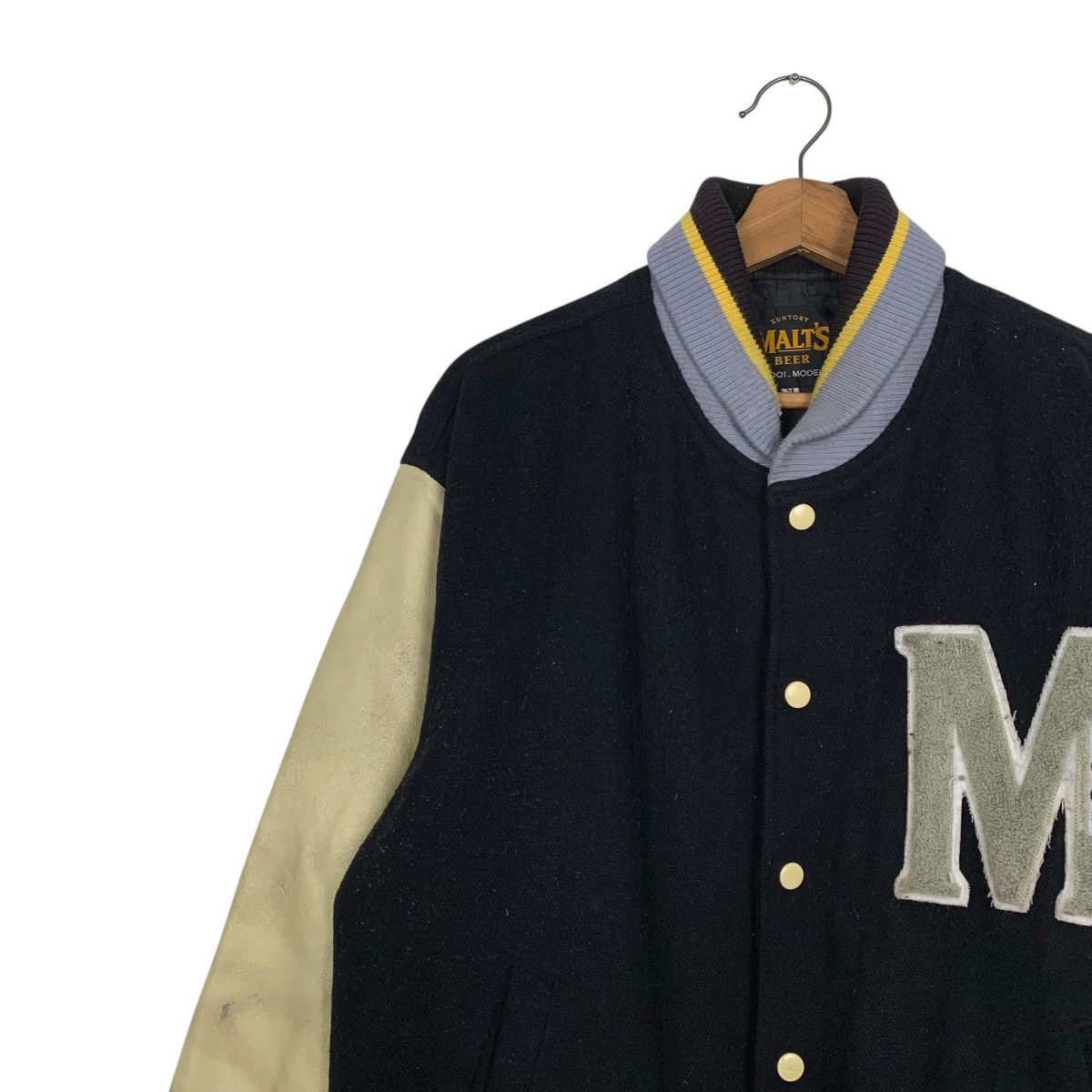 Japanese Brand Y2K Malt Beer Leather Varsity Jacket Size US M / EU 48-50 / 2 - 6 Thumbnail