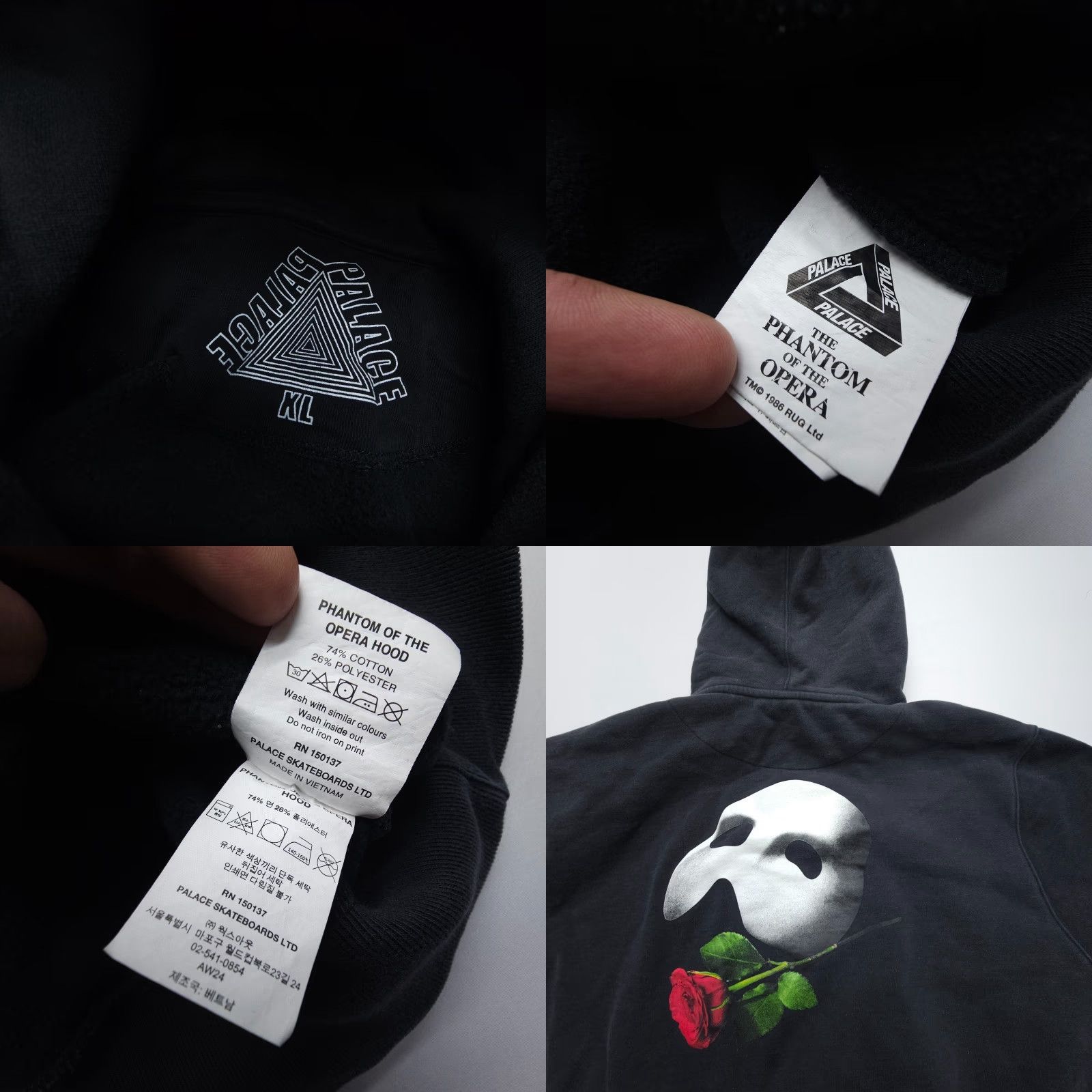 Palace Palace Skateboards Hooded Mens XL Black Phantom Of The Opera Graphic Hoodie Size US XL / EU 56 / 4 - 8 Thumbnail