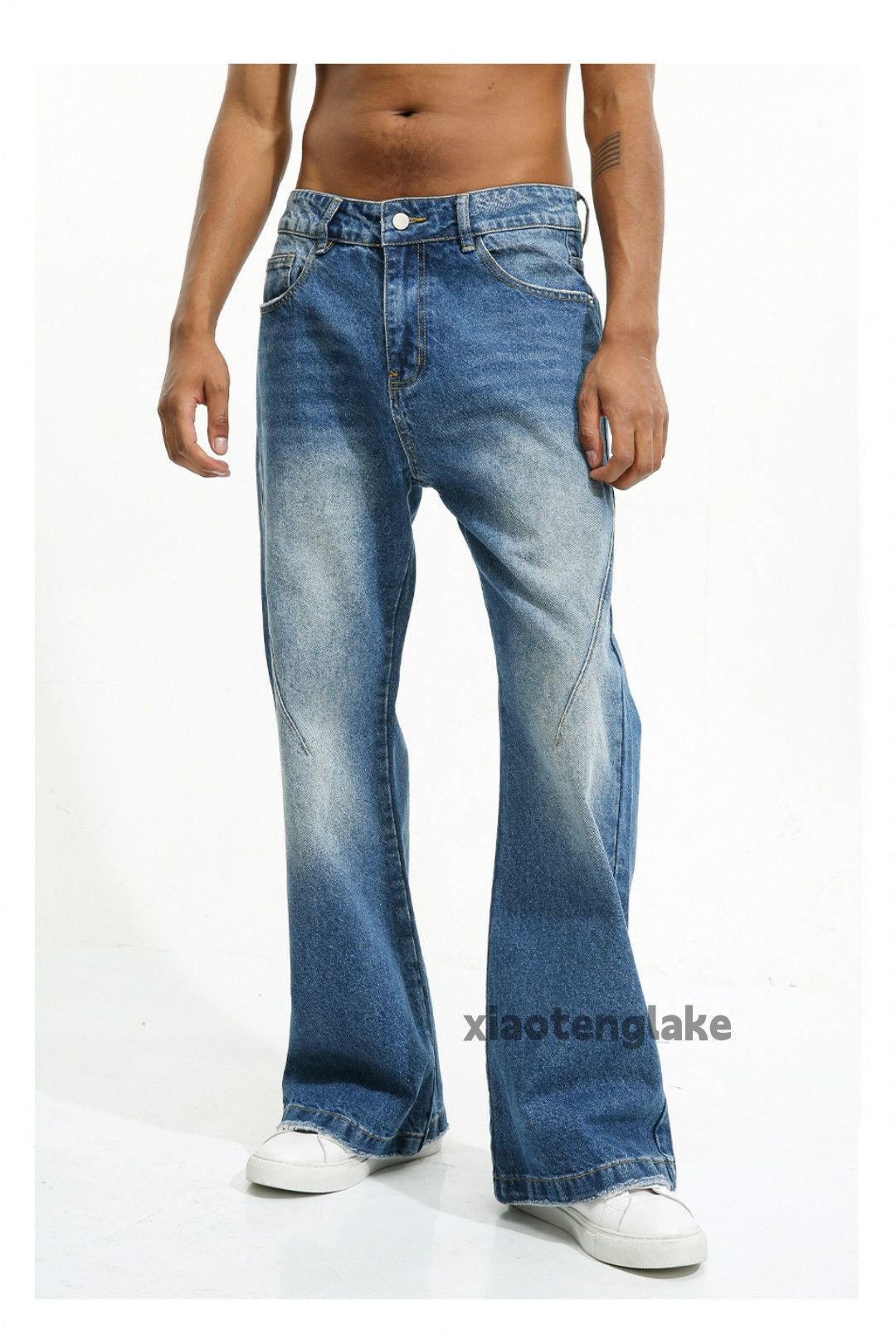 Jean × Vintage washed faded dance disco punk yuppie bootcut flared jeans Size US 30 / EU 46 - 3 Thumbnail