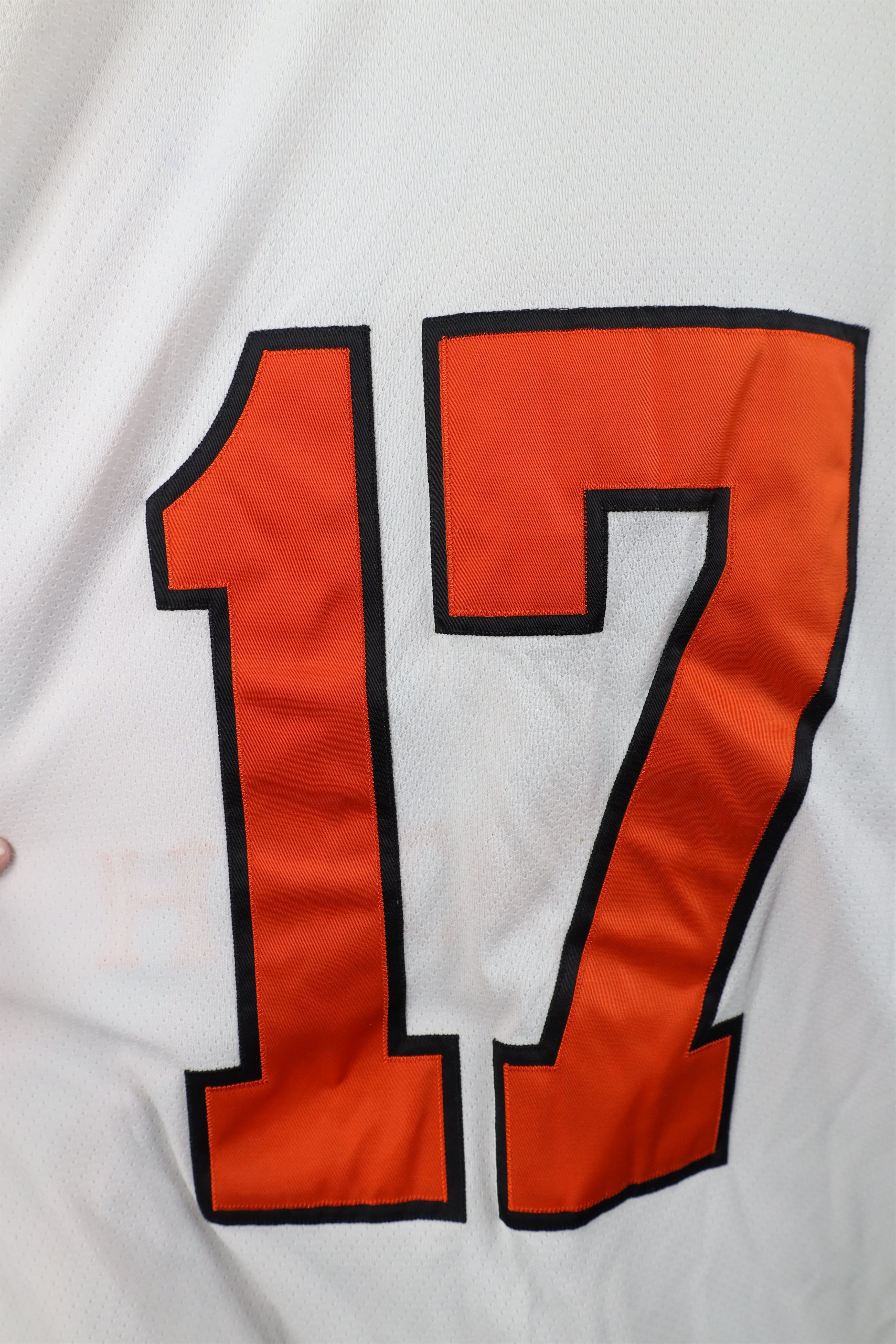 Ccm Vintage 90s CCM Mesh Hockey Jersey Orange White Polyester Size US XL / EU 56 / 4 - 9 Thumbnail