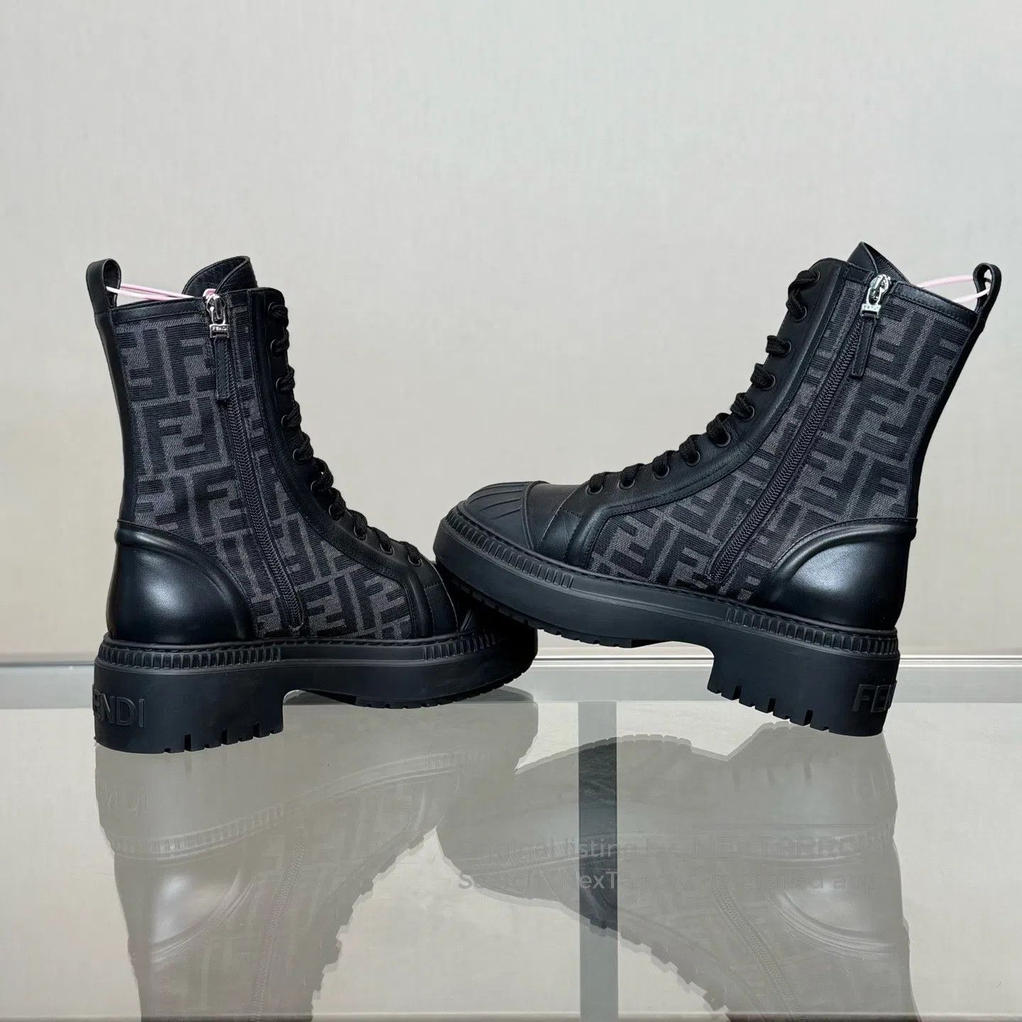 Fendi FENDI Double F Old Age Full Print Zippered Martin Boots Size US 8.5 / IT 38.5 - 6 Thumbnail