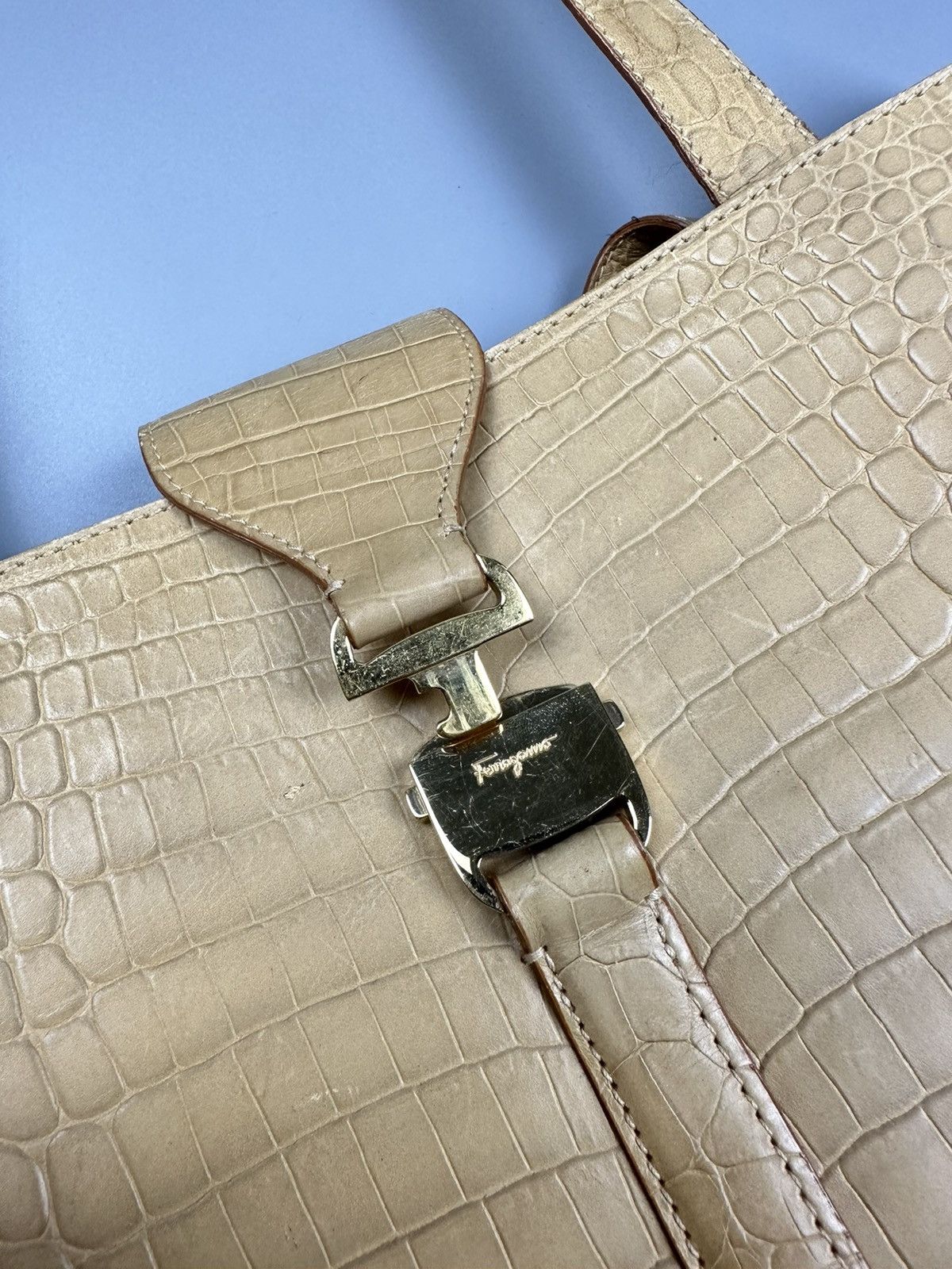 Salvatore Ferragamo Salvatore Ferragamo Crocodiles Leather Tote Bags Size ONE SIZE - 10 Thumbnail