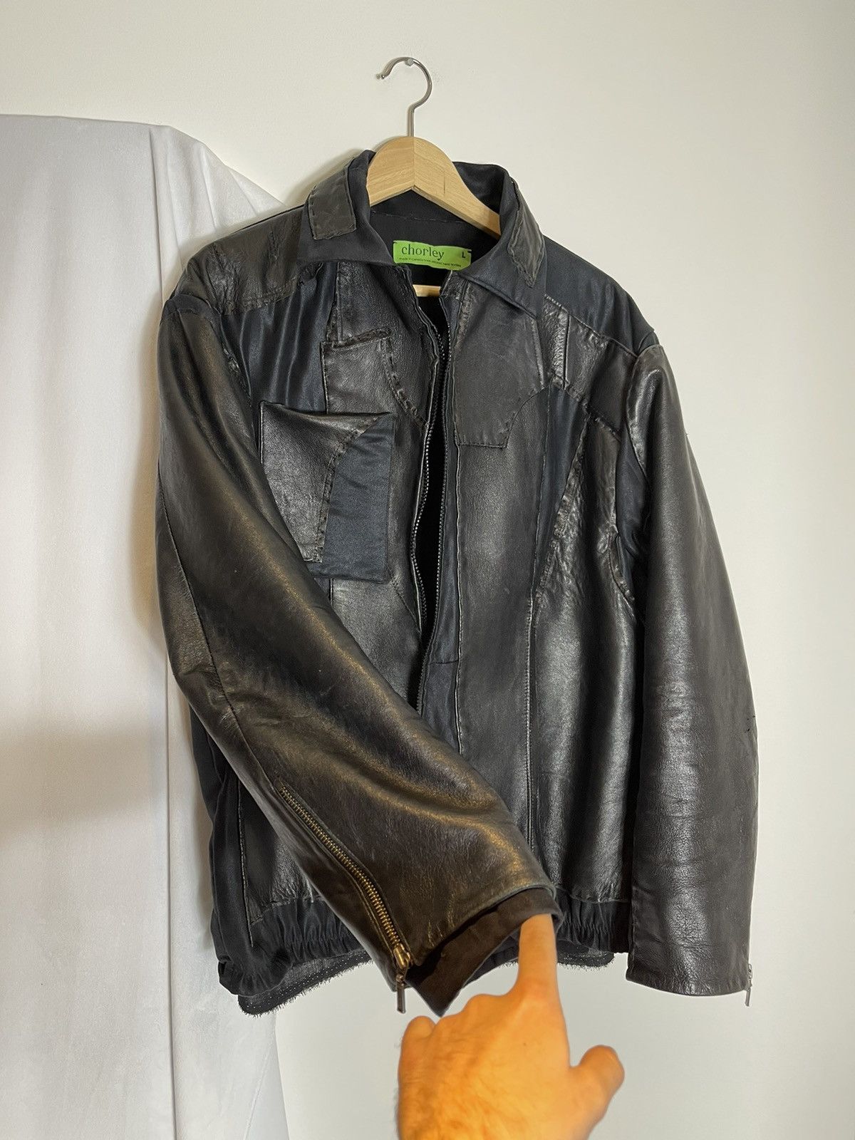 Chorley × Handmade Chorley AW Deconstructed Leather Biker Jacket Layered Size US L / EU 52-54 / 3 - 4 Thumbnail