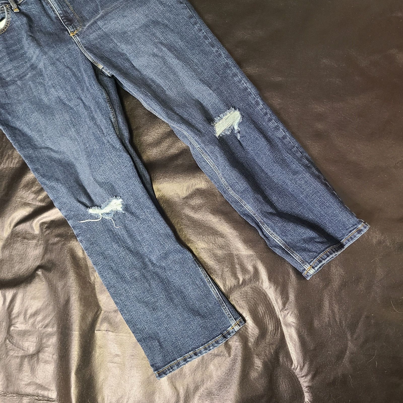 Wrangler Wrangler dark blue high-rise true straight crop size 12 Size 34" / US 12 / IT 48 - 3 Thumbnail