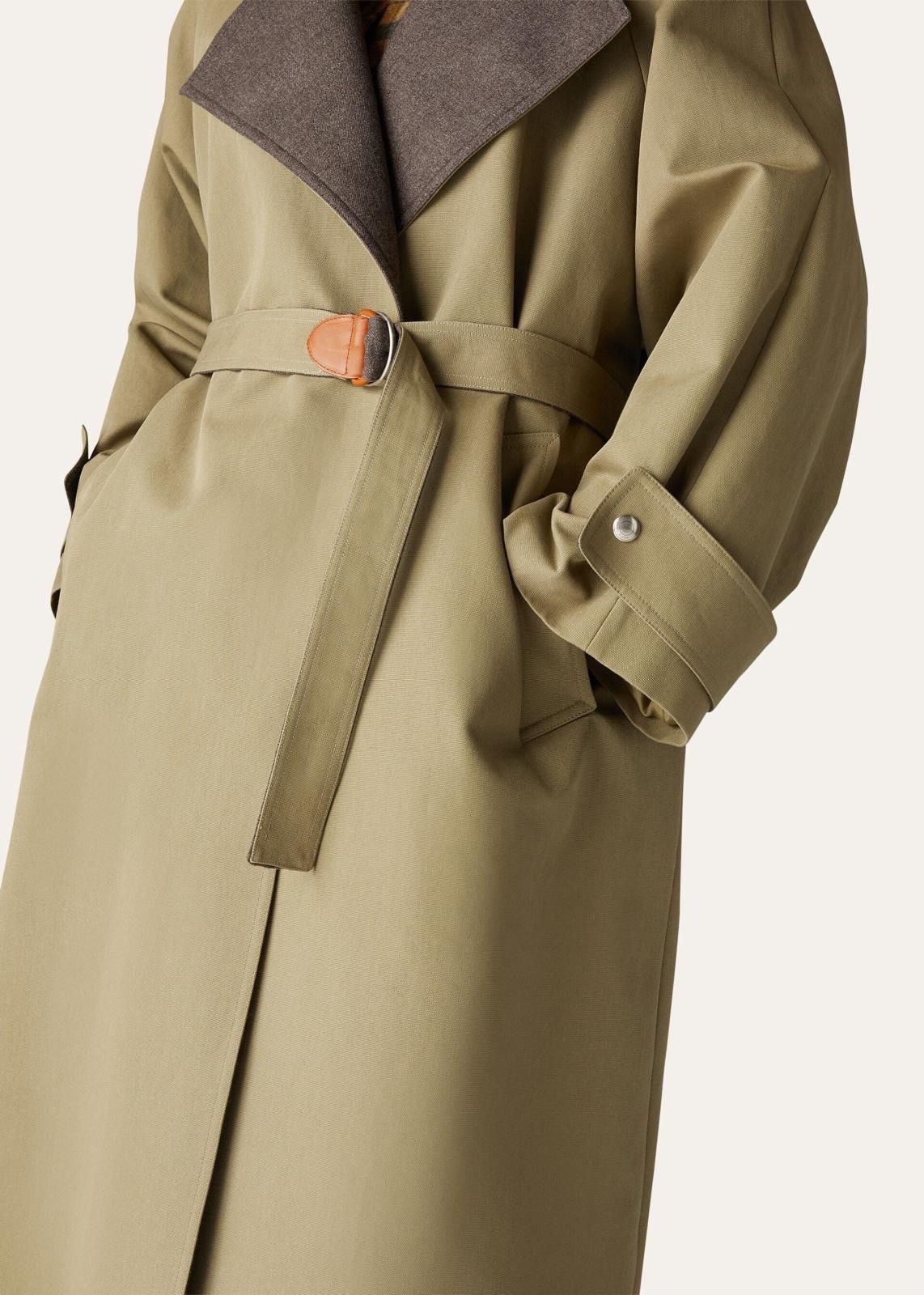 Loro Piana o1srvl11e1124 Horsey Panama Cotton Coat in Khaki Size L / US 10 / IT 46 - 4 Thumbnail