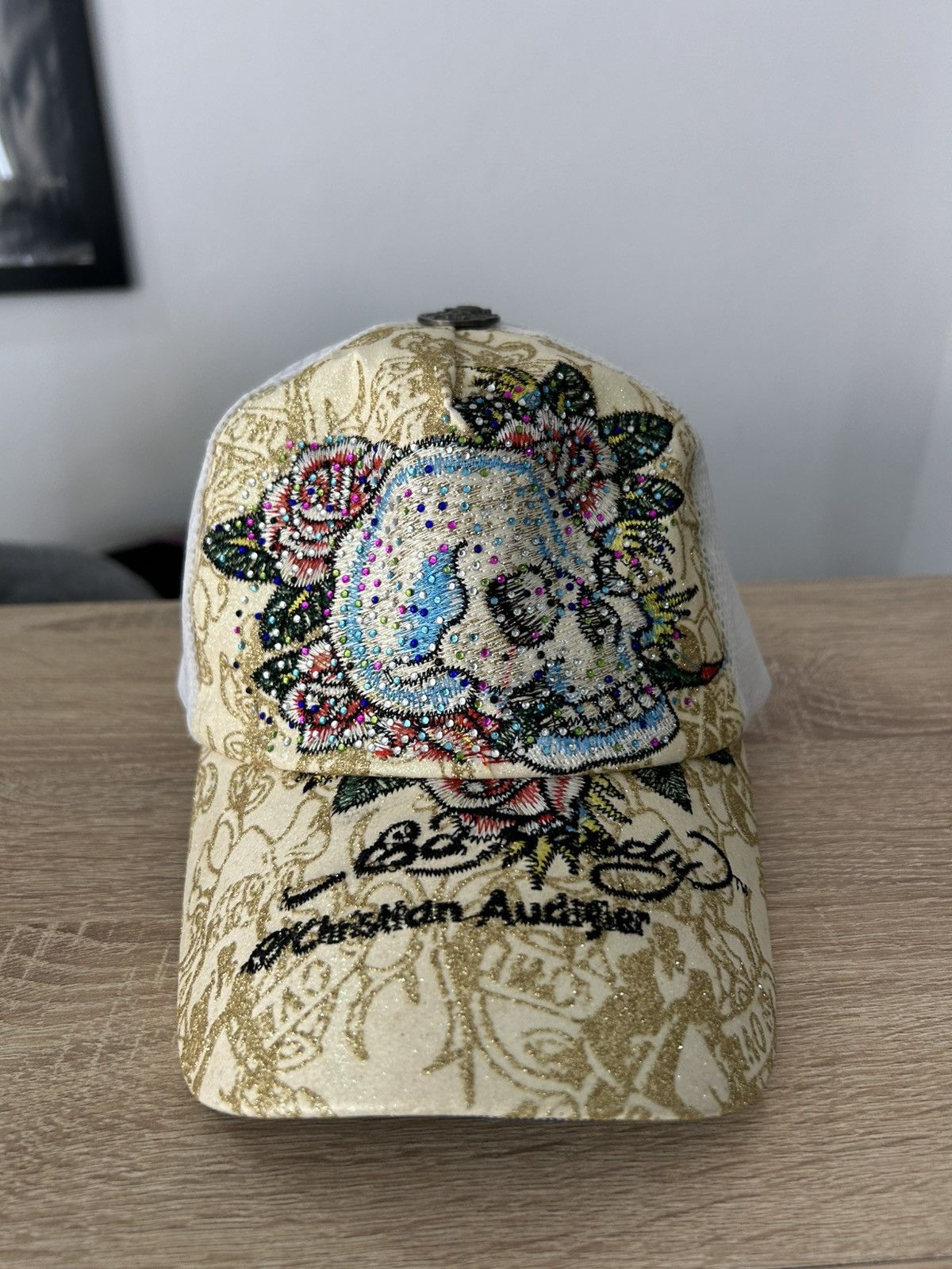 Ed Hardy Ed hardy beige skull Trucker Hat Size ONE SIZE - 2 Thumbnail