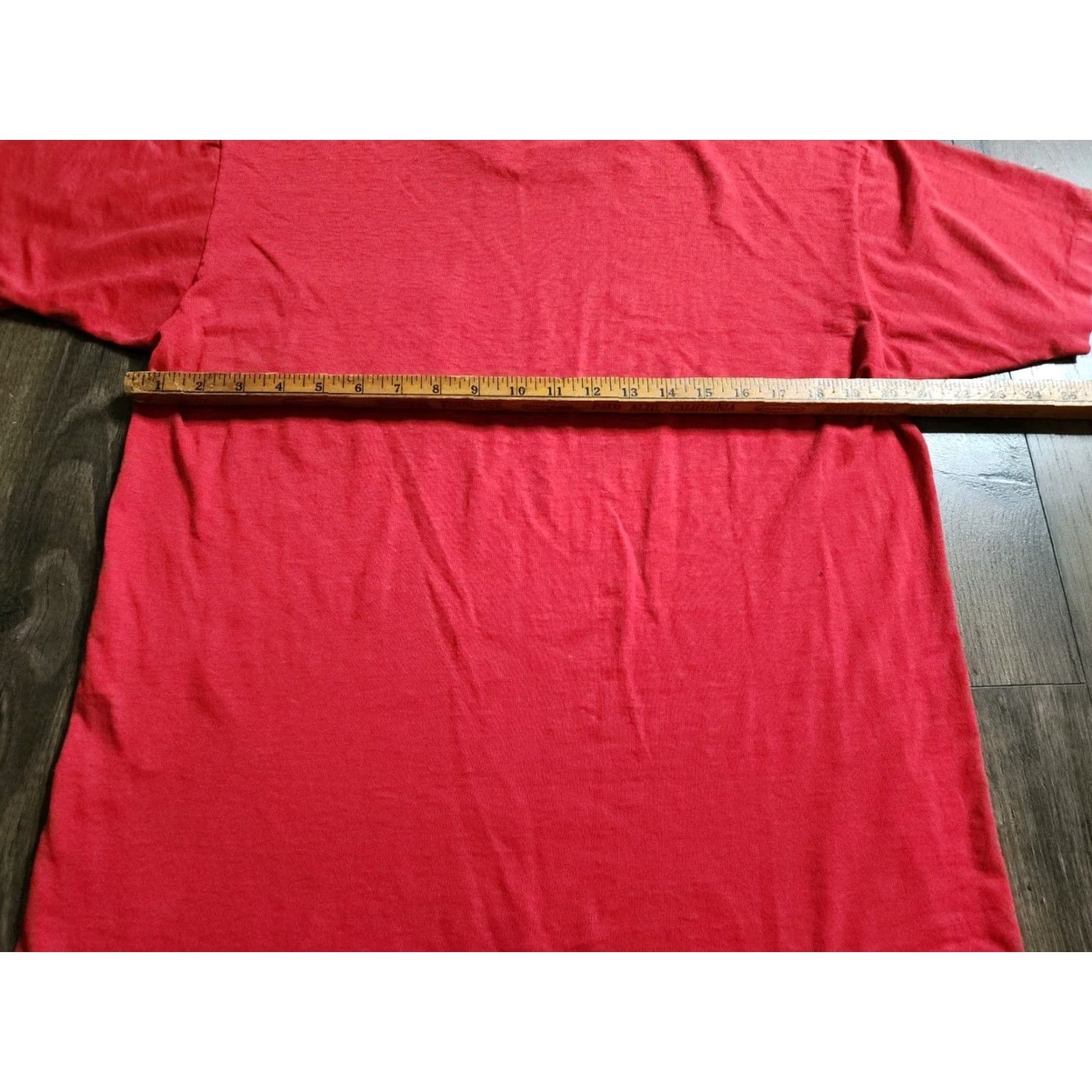 Jerzees VINTAGE Jerzees T-Shirt Mens L Red Single Stitch Cotton Blend Crew Neck Pocket USA Thrashed Deeply worn Size US L / EU 52-54 / 3 - 4 Thumbnail