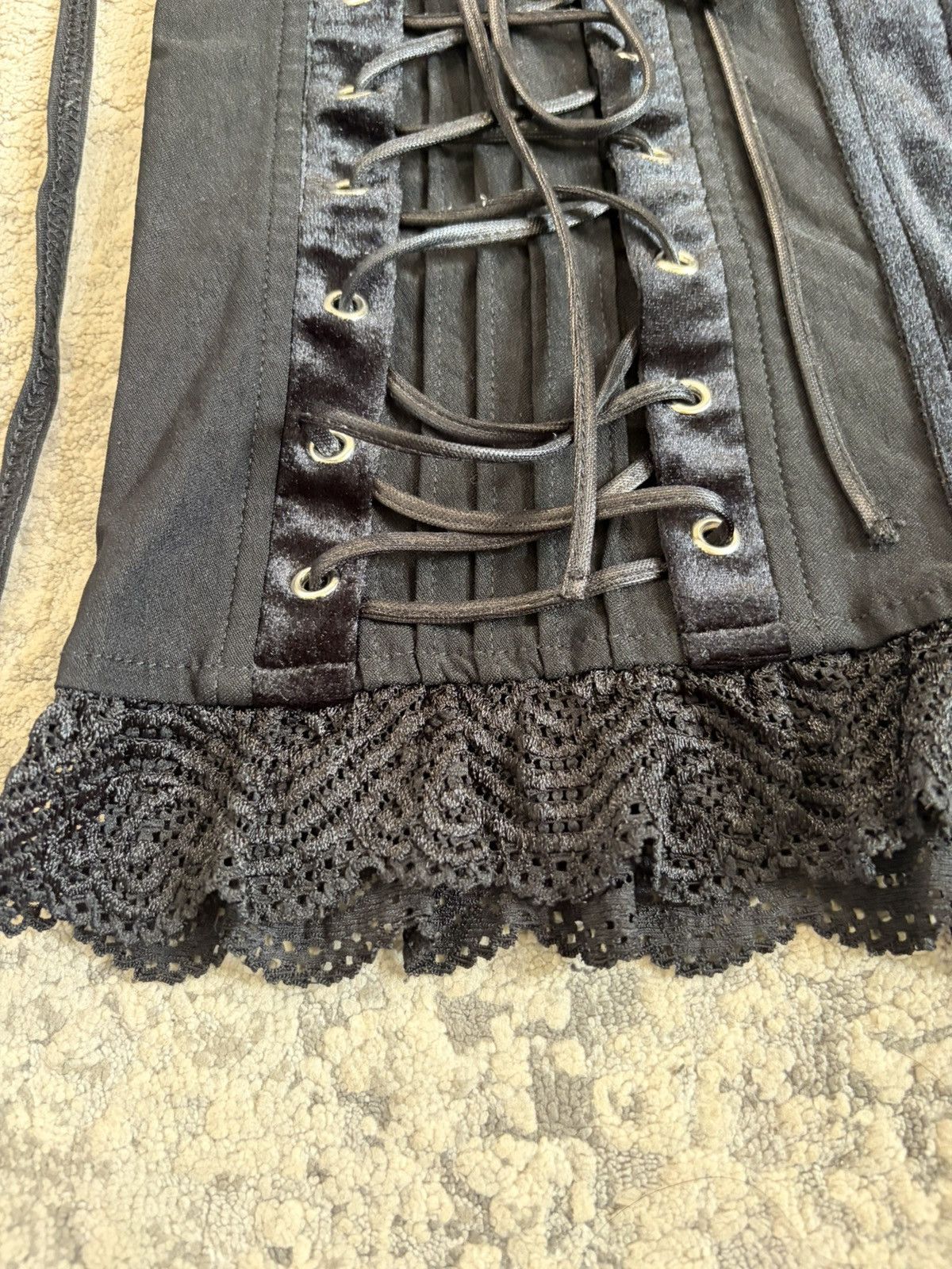 Japanese Brand Ozz On - Corset Lace Up Cross Skirt Size 26" / US 2 / IT 38 - 3 Thumbnail