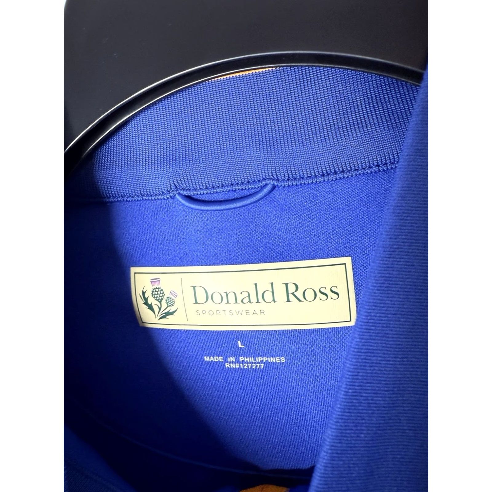Vintage Donald Ross Mens Large Pullover Sweater Blue 1/4 Zip Mock Neck Classic Golf Stretch Size US L / EU 52-54 / 3 - 3 Thumbnail