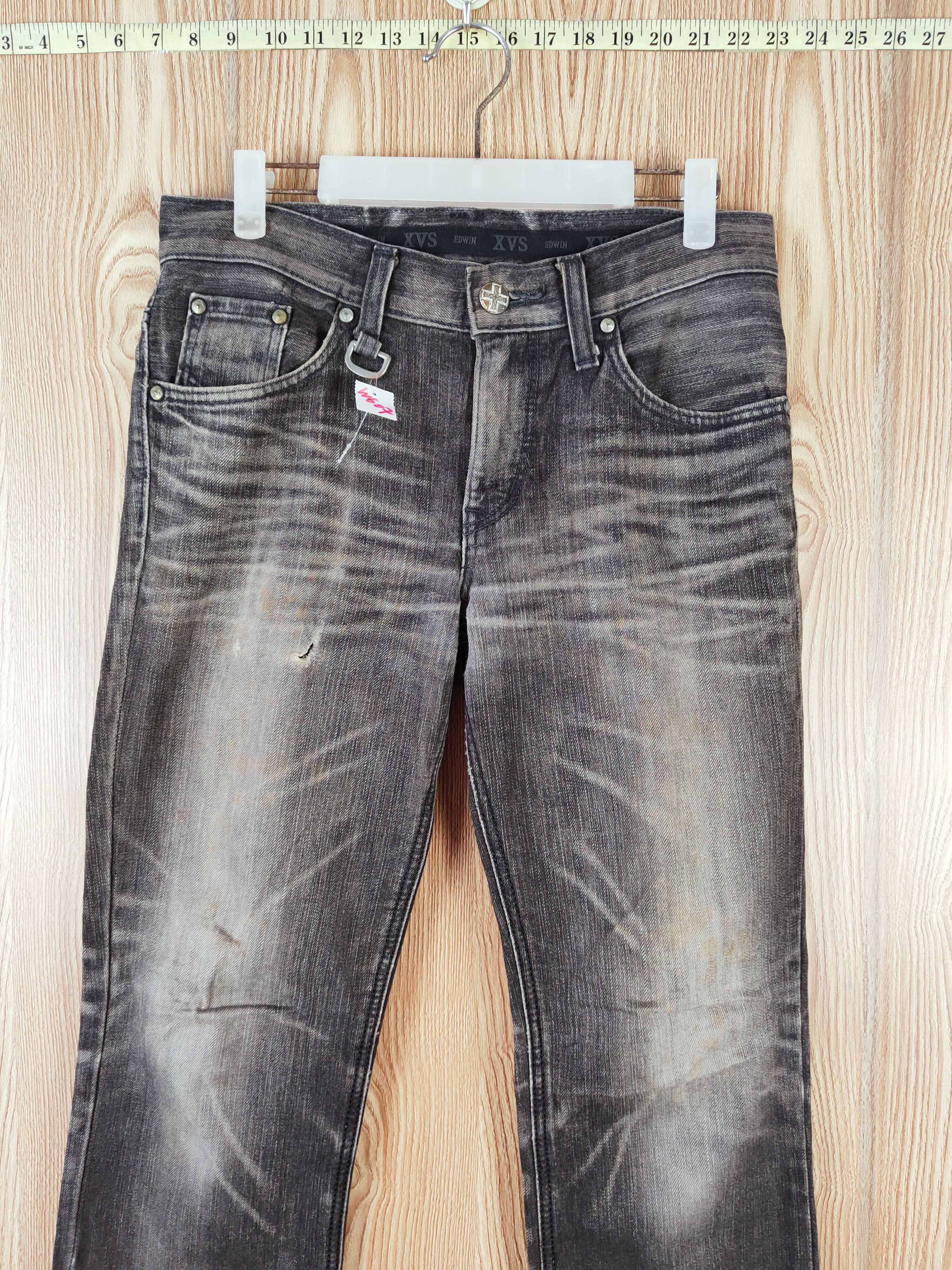 Edwin Edwin XVS Black Faded Distressed Ripped Jeans #W607 Size US 29 - 2 Thumbnail